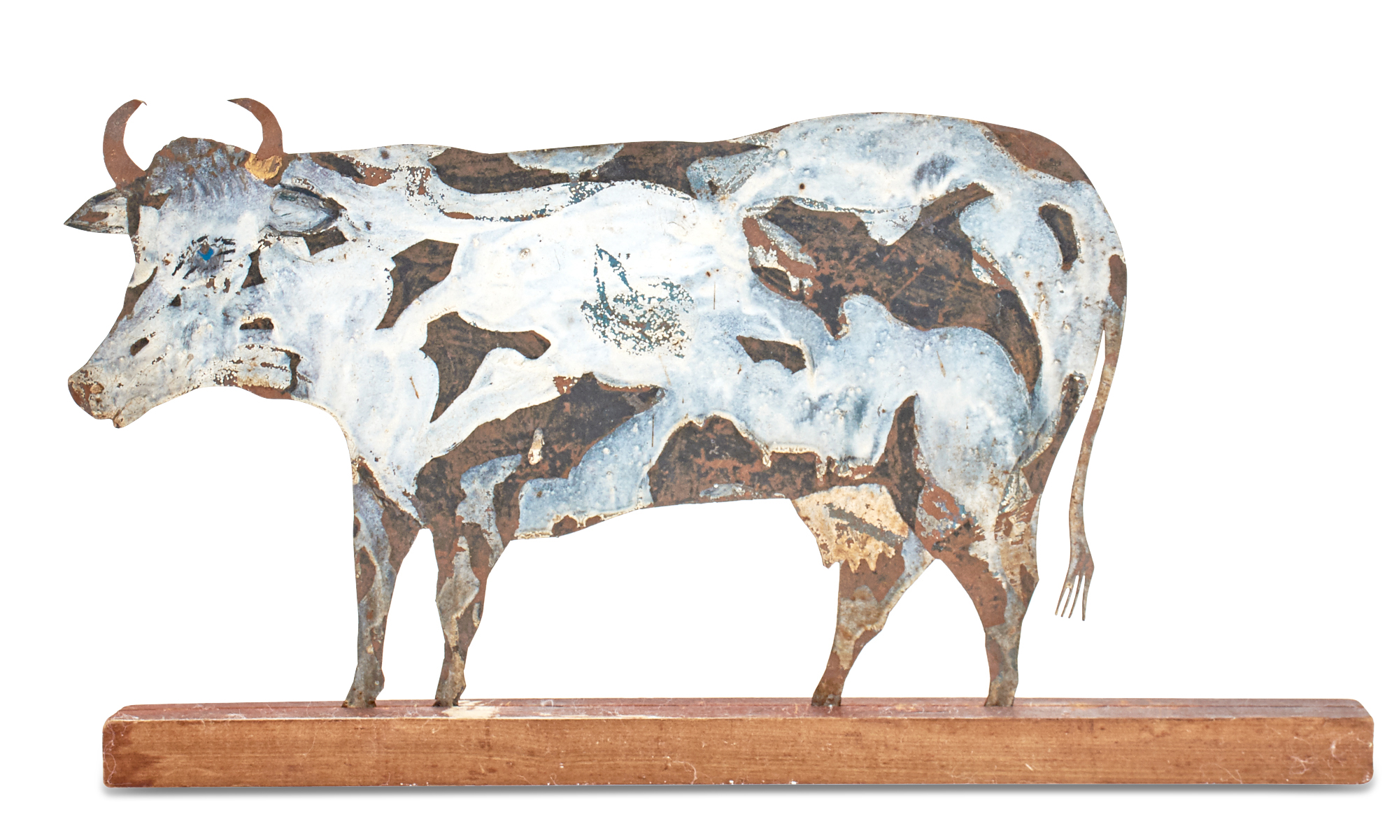 Lot image - Sheet Metal and Painted Figure of a Cow