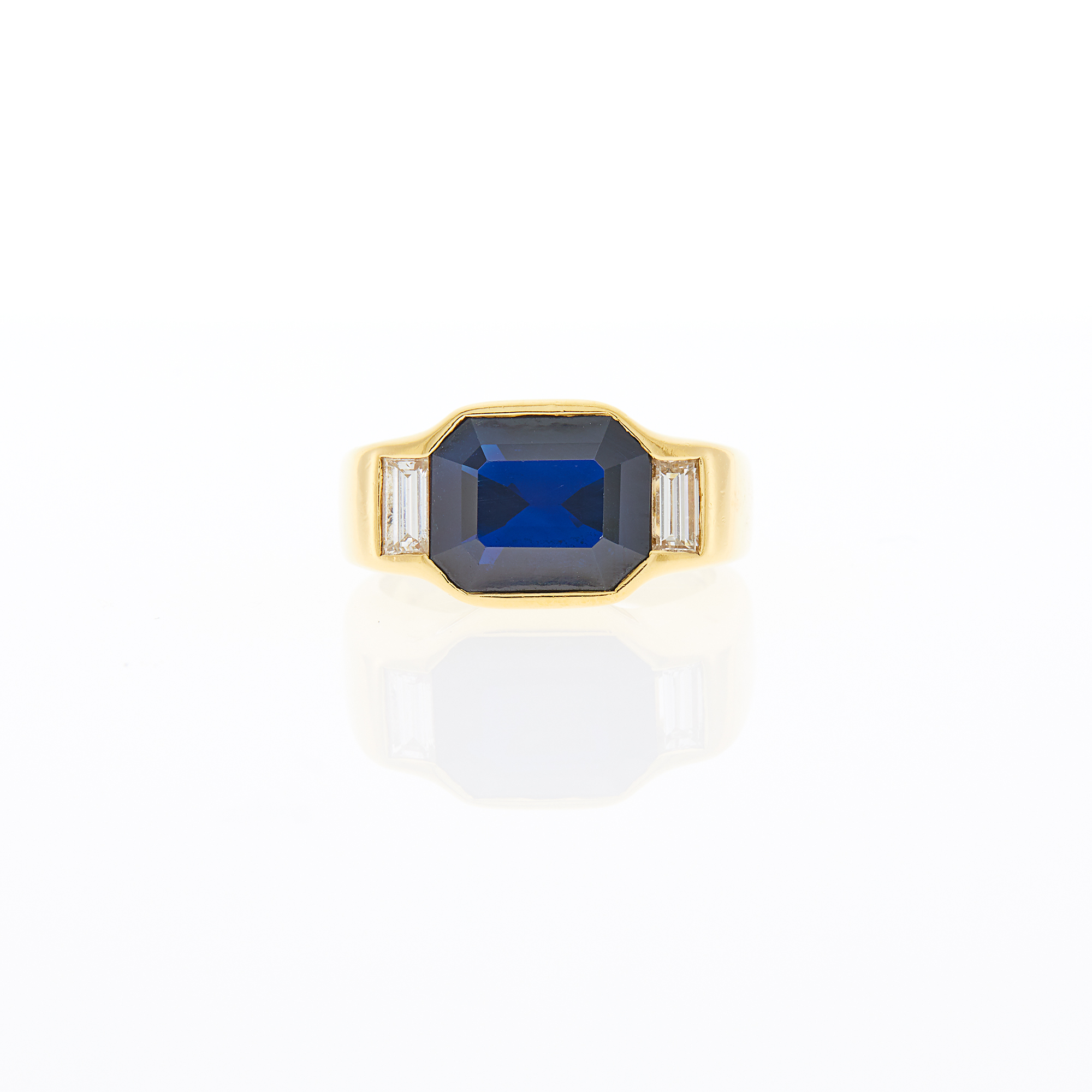Lot image - Gold, Sapphire and Diamond Ring