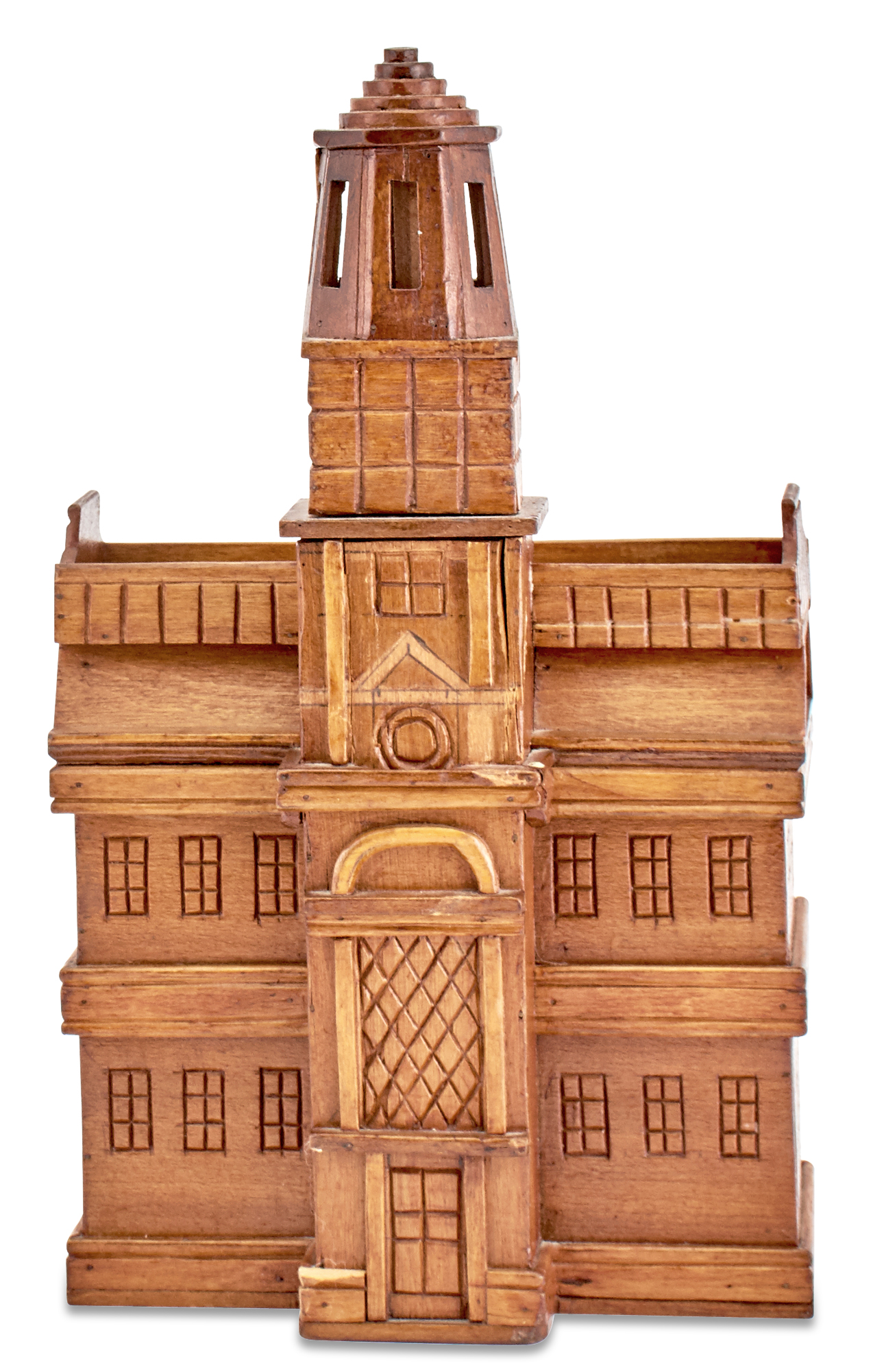 Lot image - Carved Wood Model of a Statehouse