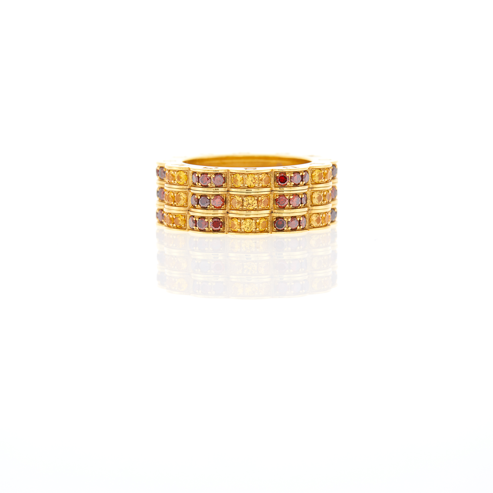 Lot image - Milus Gold, Citrine and Garnet Band Ring