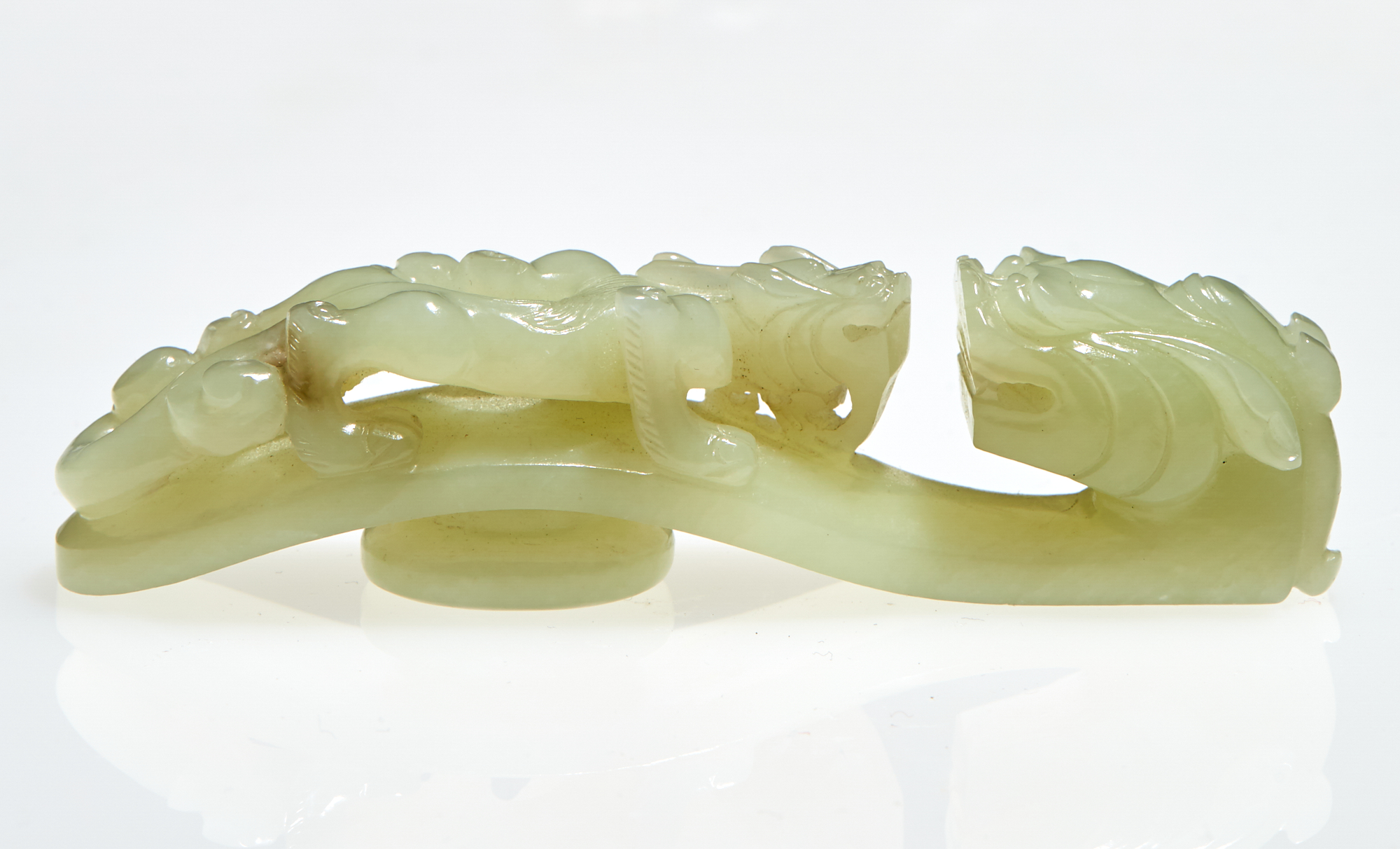 Lot image - A Chinese White Jade Belt Hook