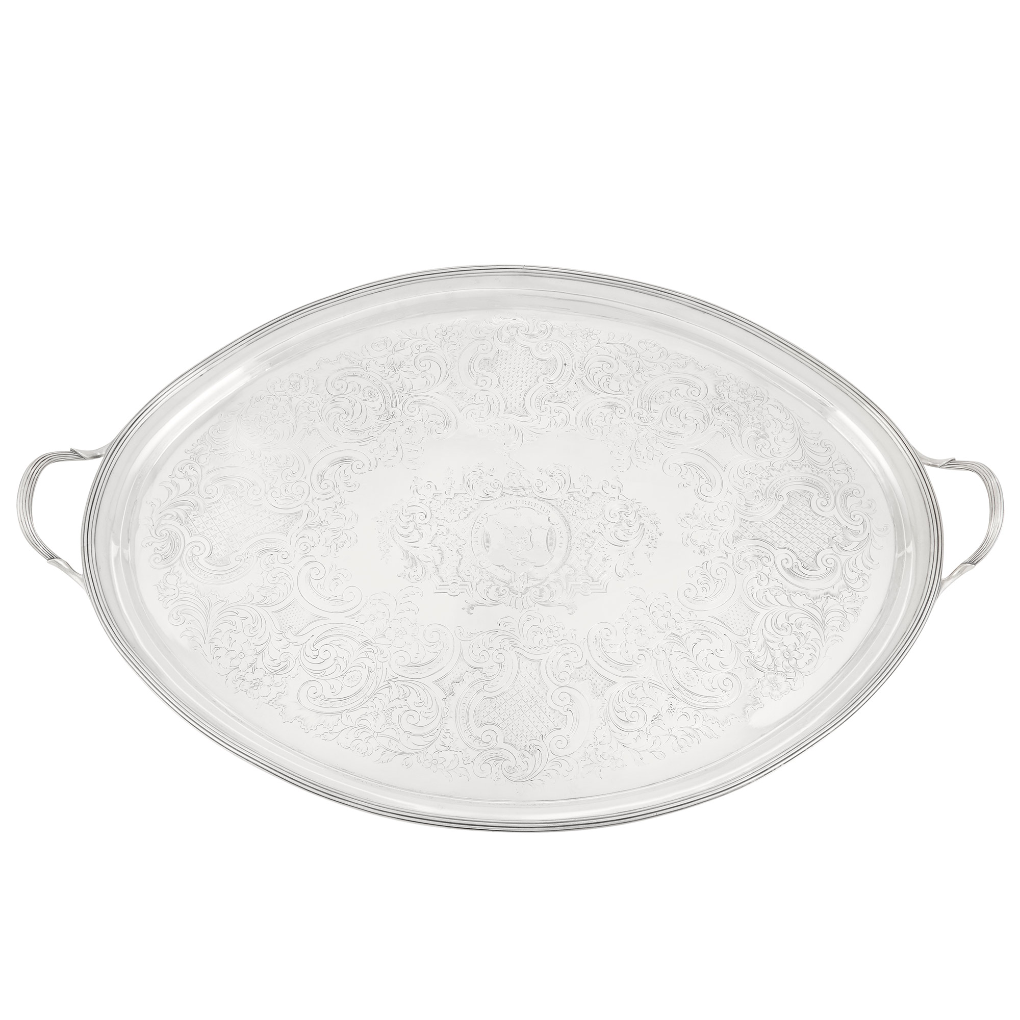 Lot image - George III Irish Sterling Silver Two-Handled Tray