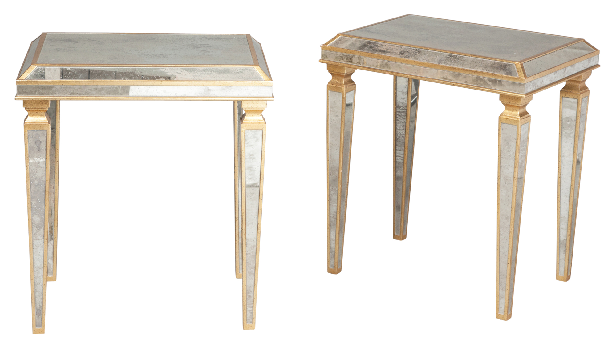 Lot image - Pair of Mirrored and Parcel-Gilt Occasional Tables
