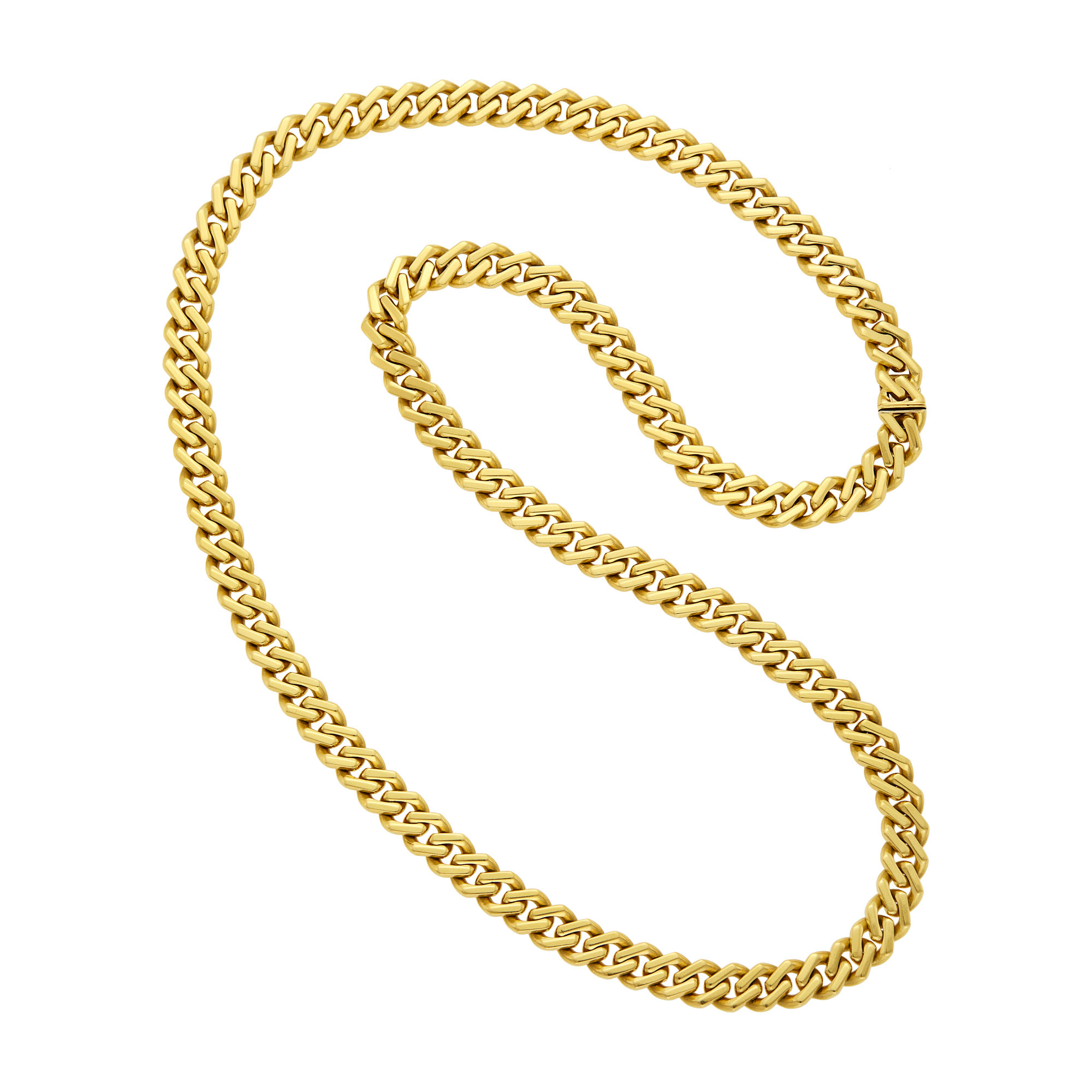Lot image - Long Gold Curb Link Chain Necklace