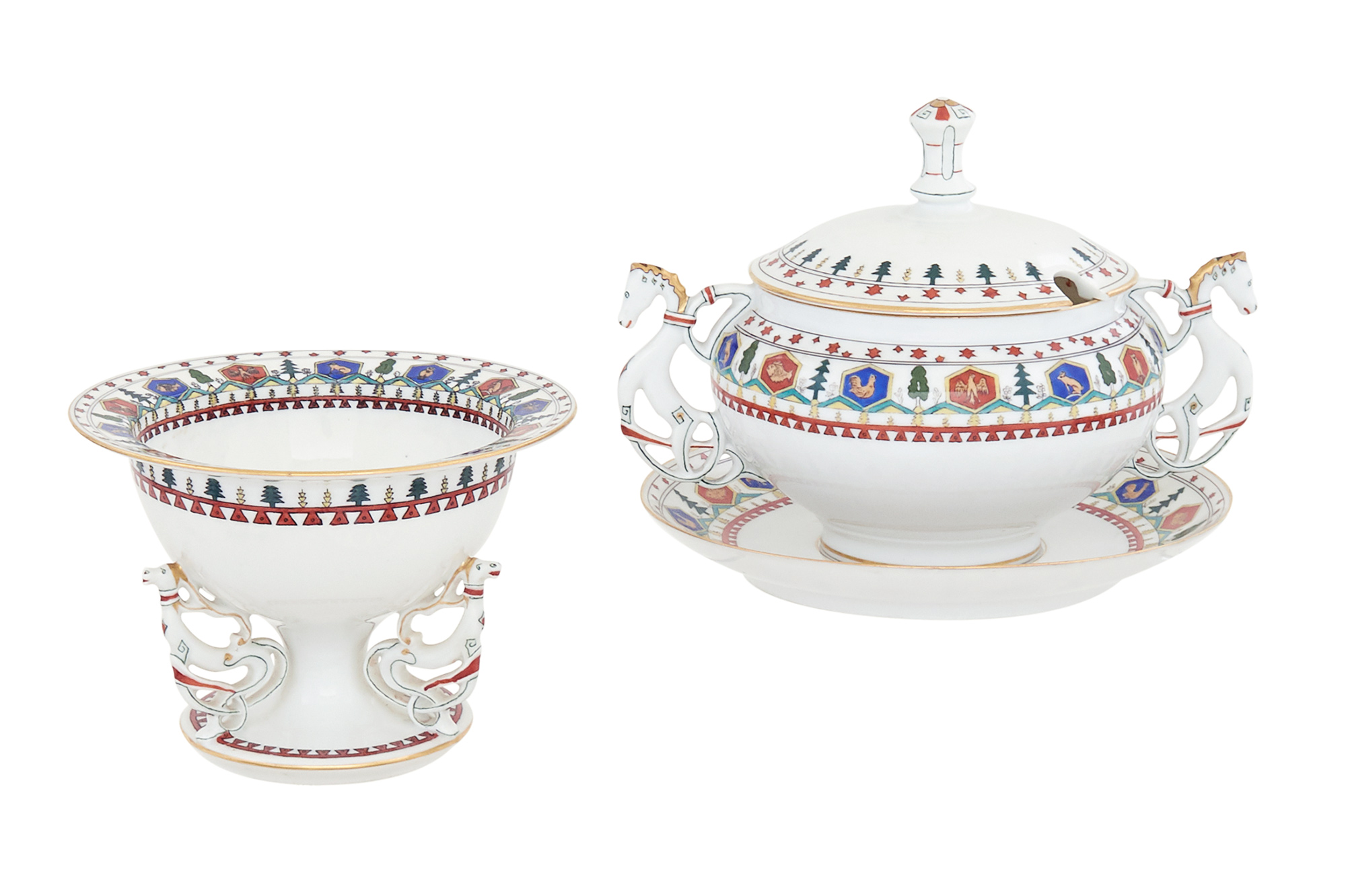 Lot image - Group of Russian Porcelain Table Articles