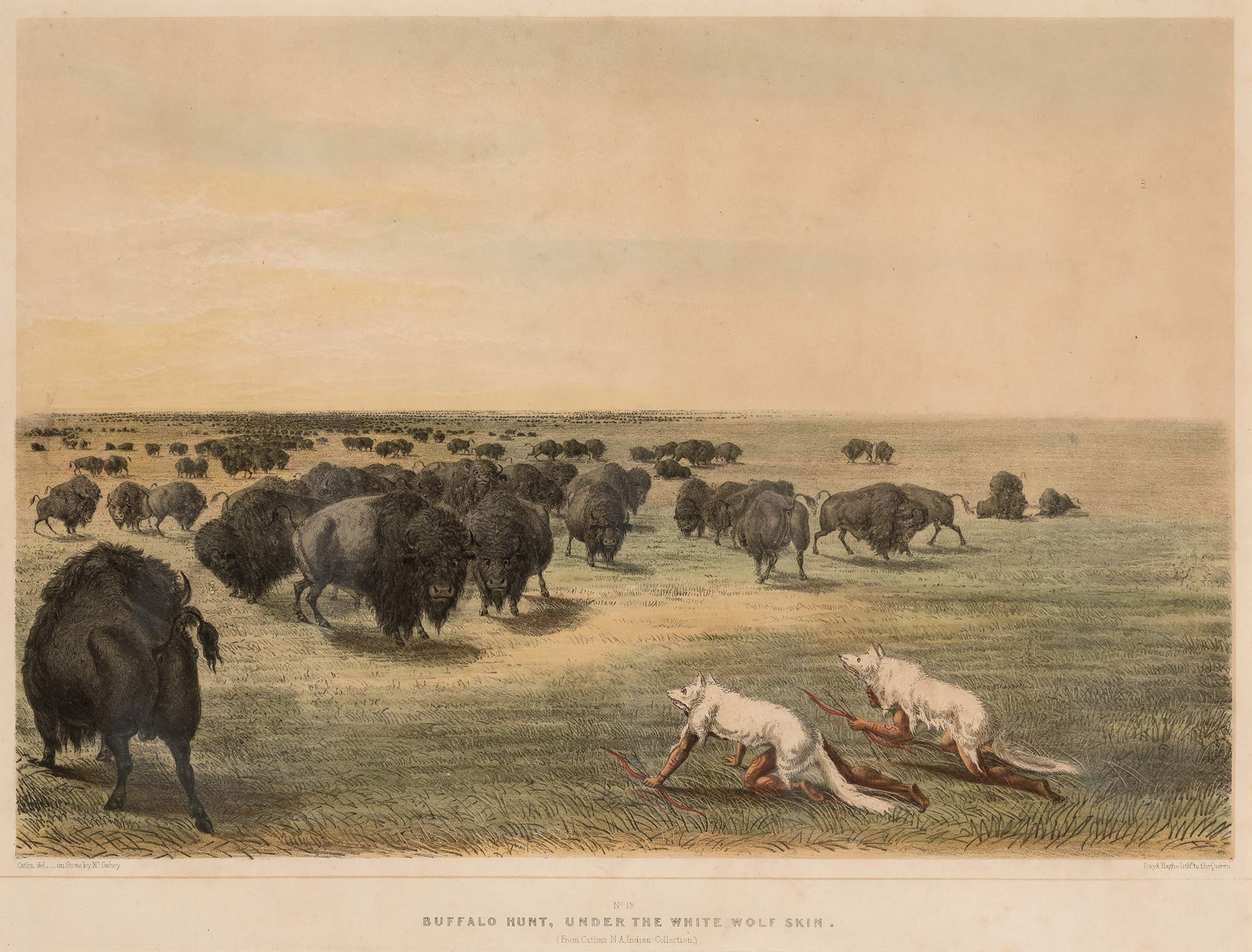 Lot image - CATLIN, GEORGE  No. 15. Buffalo Hunt, under the White Wolf Skin.