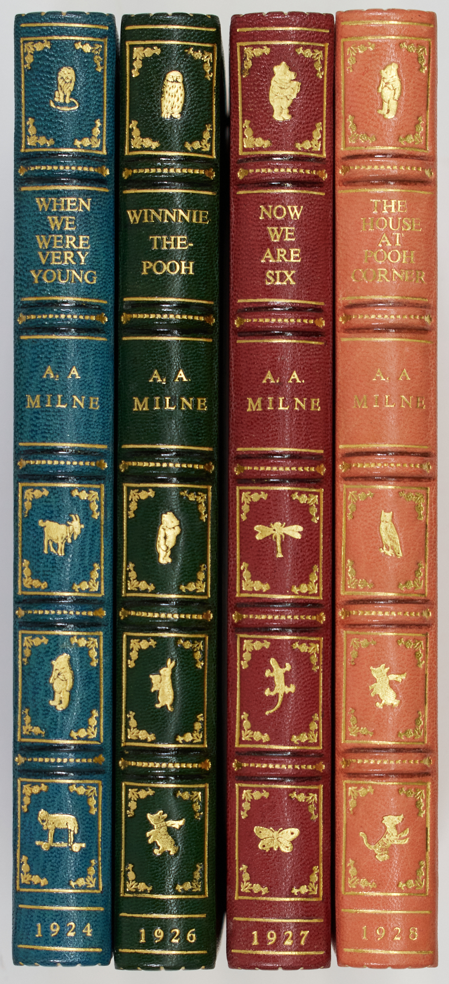 Lot image - MILNE, A.A. and SHEPARD, E.H.  A finely bound set of first editions of the Pooh books.