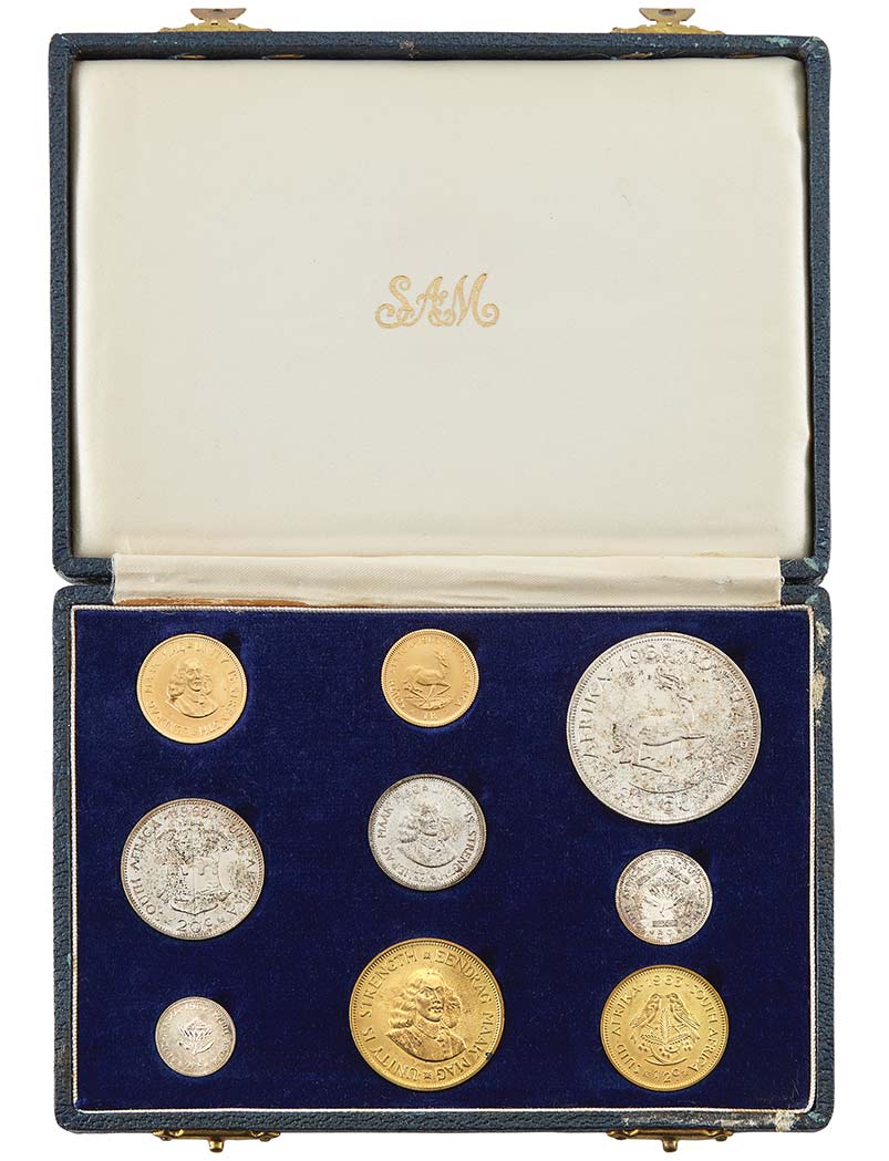 Lot image - South Africa 1963 Proof Set of Nine Coins PS56