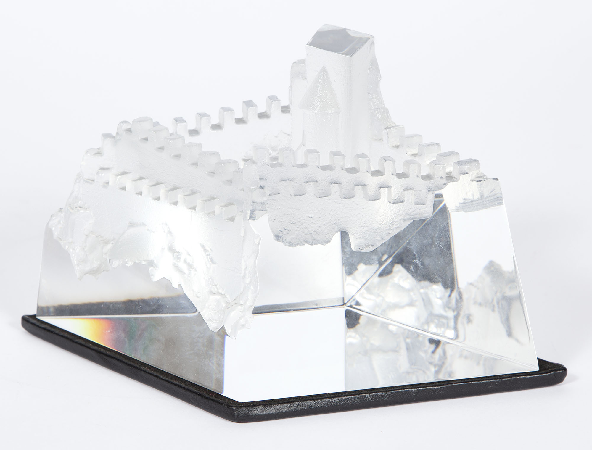 Lot image - Steuben Hand-Blown, Cut and Polished Glass Sculpture Entitled Castle of Dreams