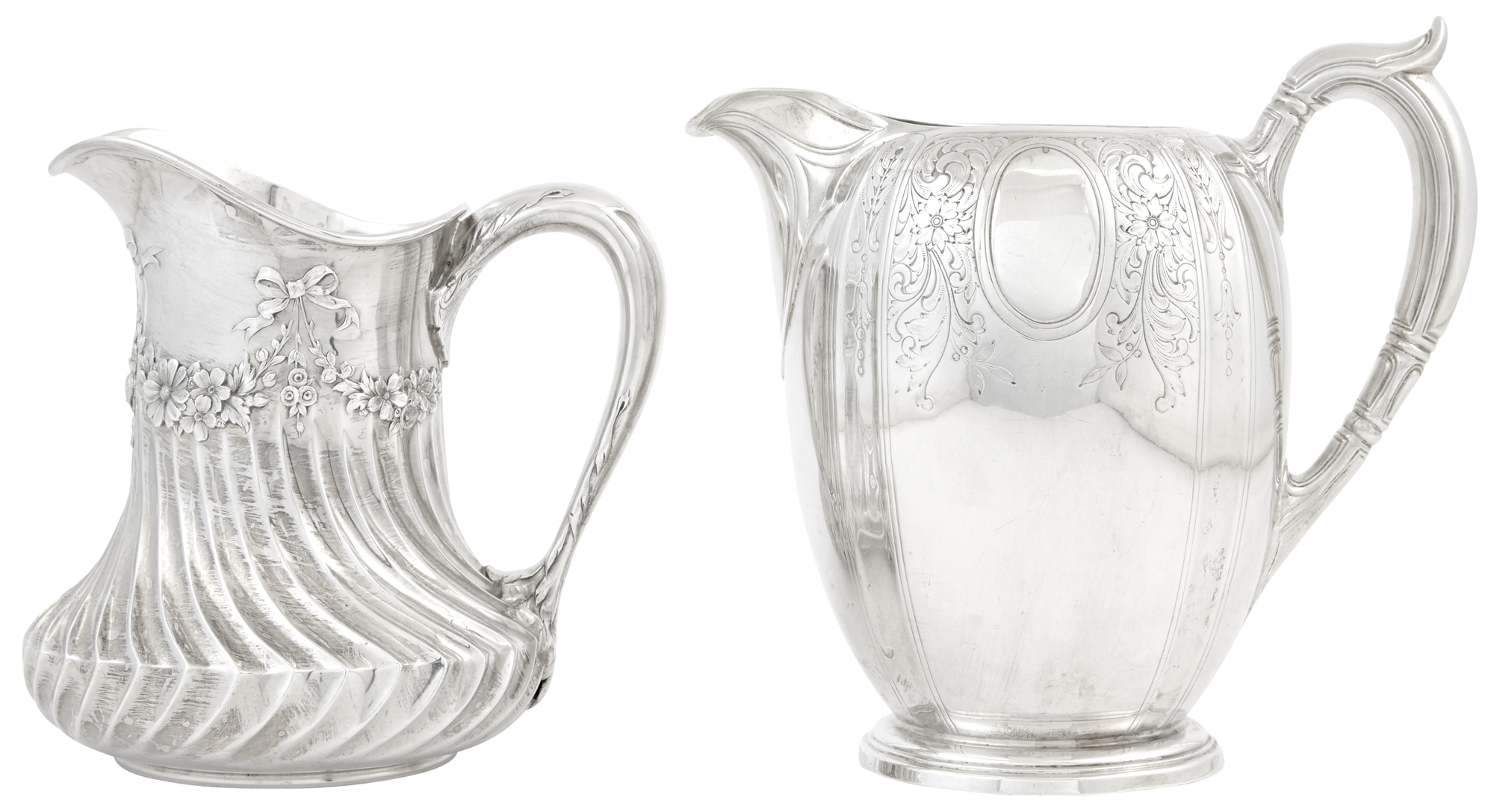 Lot image - Two American Sterling Silver Water Pitchers