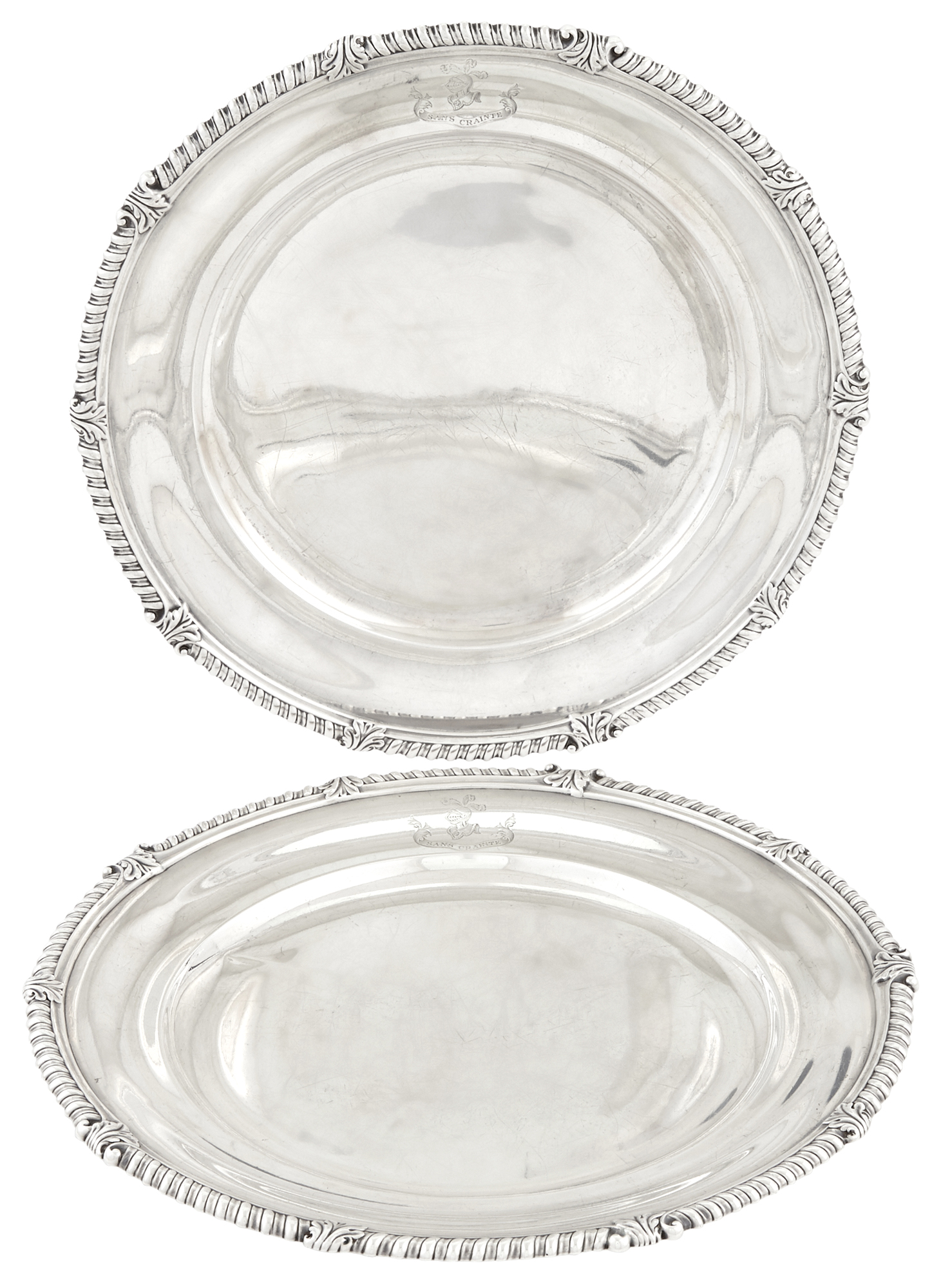 Lot image - Pair of Tiffany & Co. Sterling Silver Dinner Plates