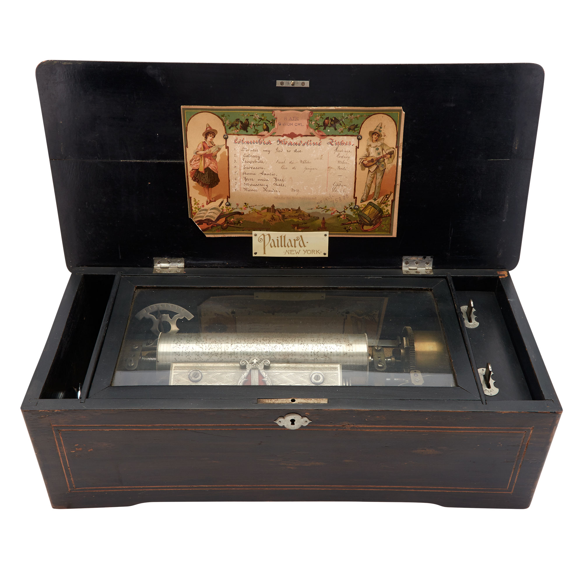 Lot image - Continental Inlaid Wood Music Box