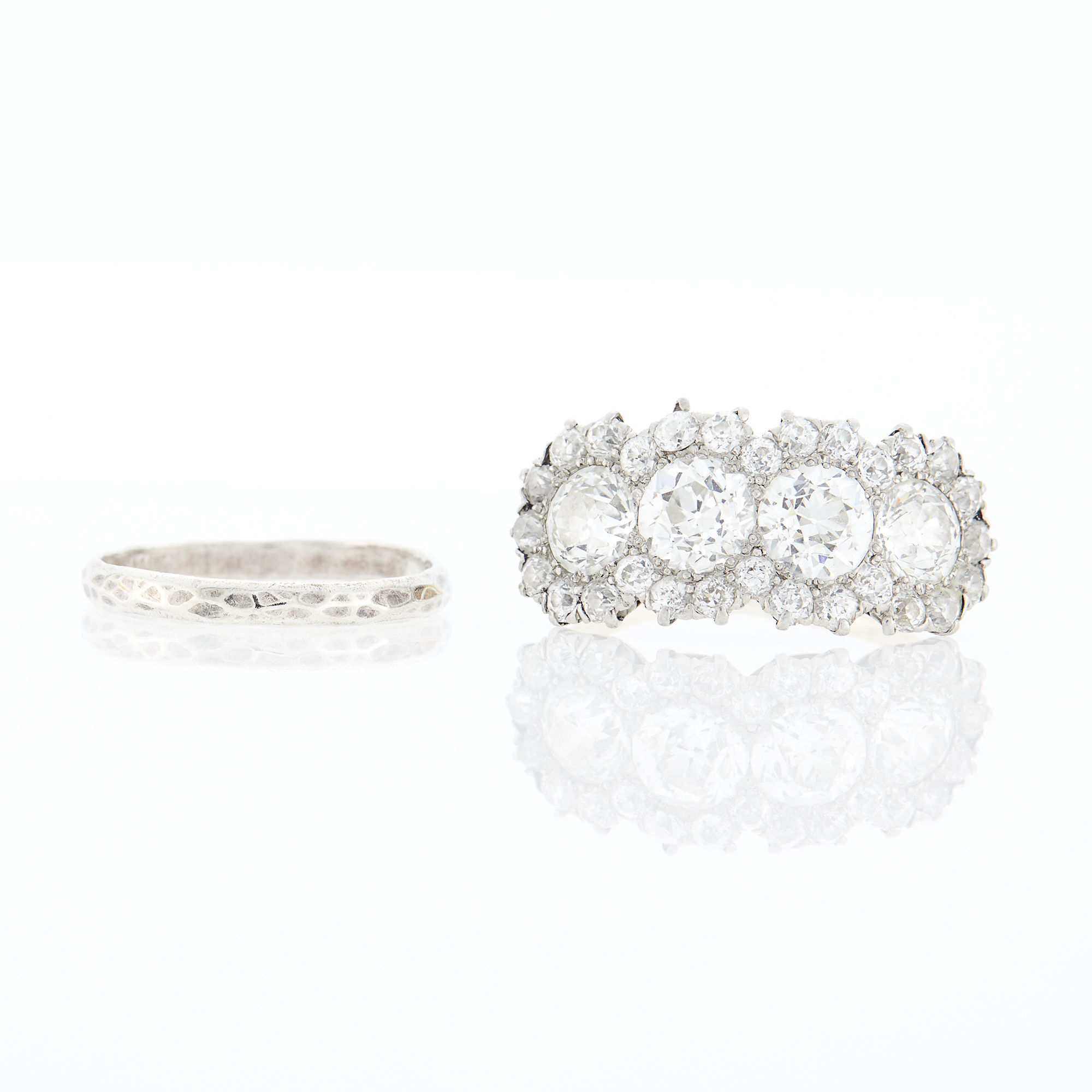 Lot image - Edwardian Gold, Platinum and Diamond Ring