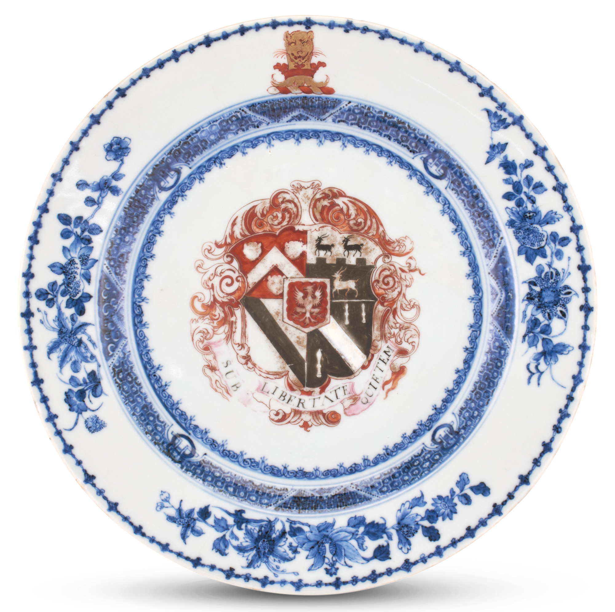 Lot image - A Chinese Export Porcelain Armorial Plate