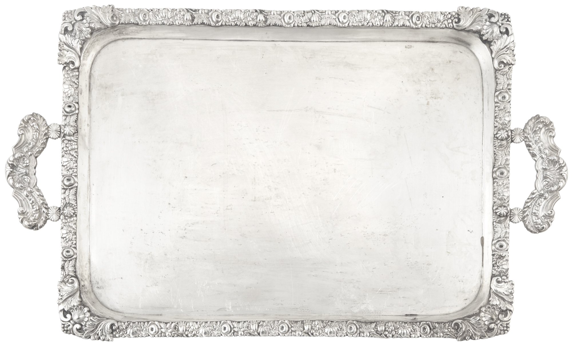 Lot image - Eastern European Silver Two-Handled Tray