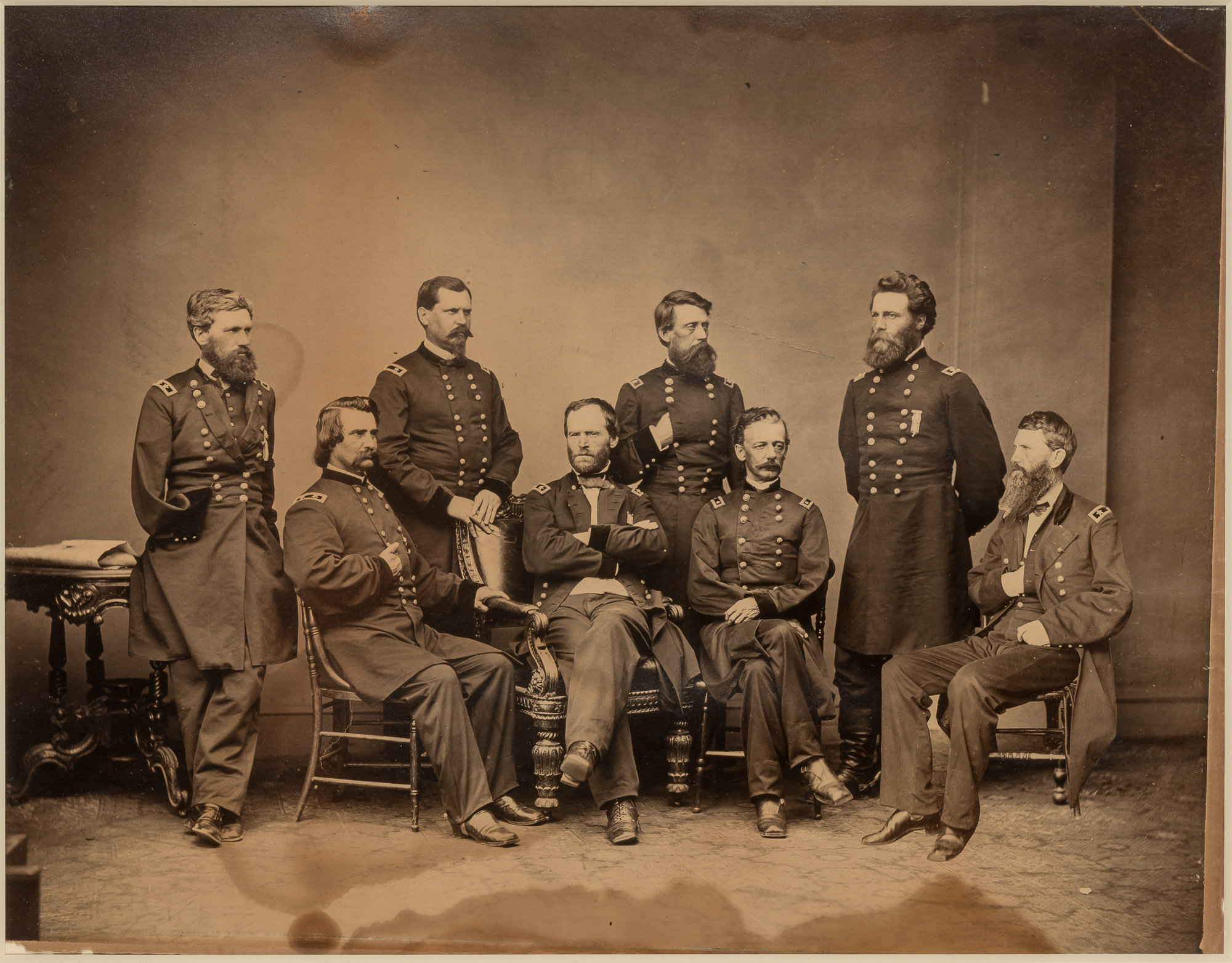 Lot image - BRADY, MATHEW (1823-1896)  General William T. Sherman and his Staff,