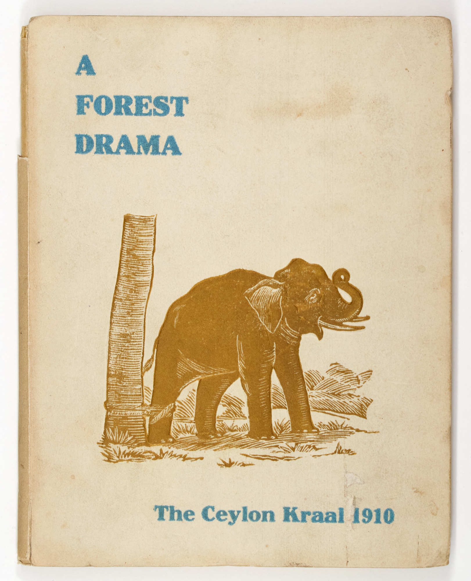 Lot image - [ASIA-HUNTING]  PERTWEE, A. H. [with photographs by] MADDOCK, LLEWELLYN. A Forest Drama. Being an illustrated description of the Kraal held near Galgamuwa in the Kurunegalle District of the North-Western Province of Ceylon in February, 1910.