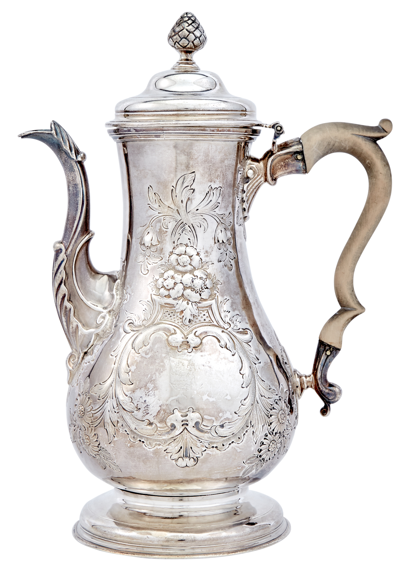 Lot image - George III Irish Provincial Sterling Silver Coffee Pot