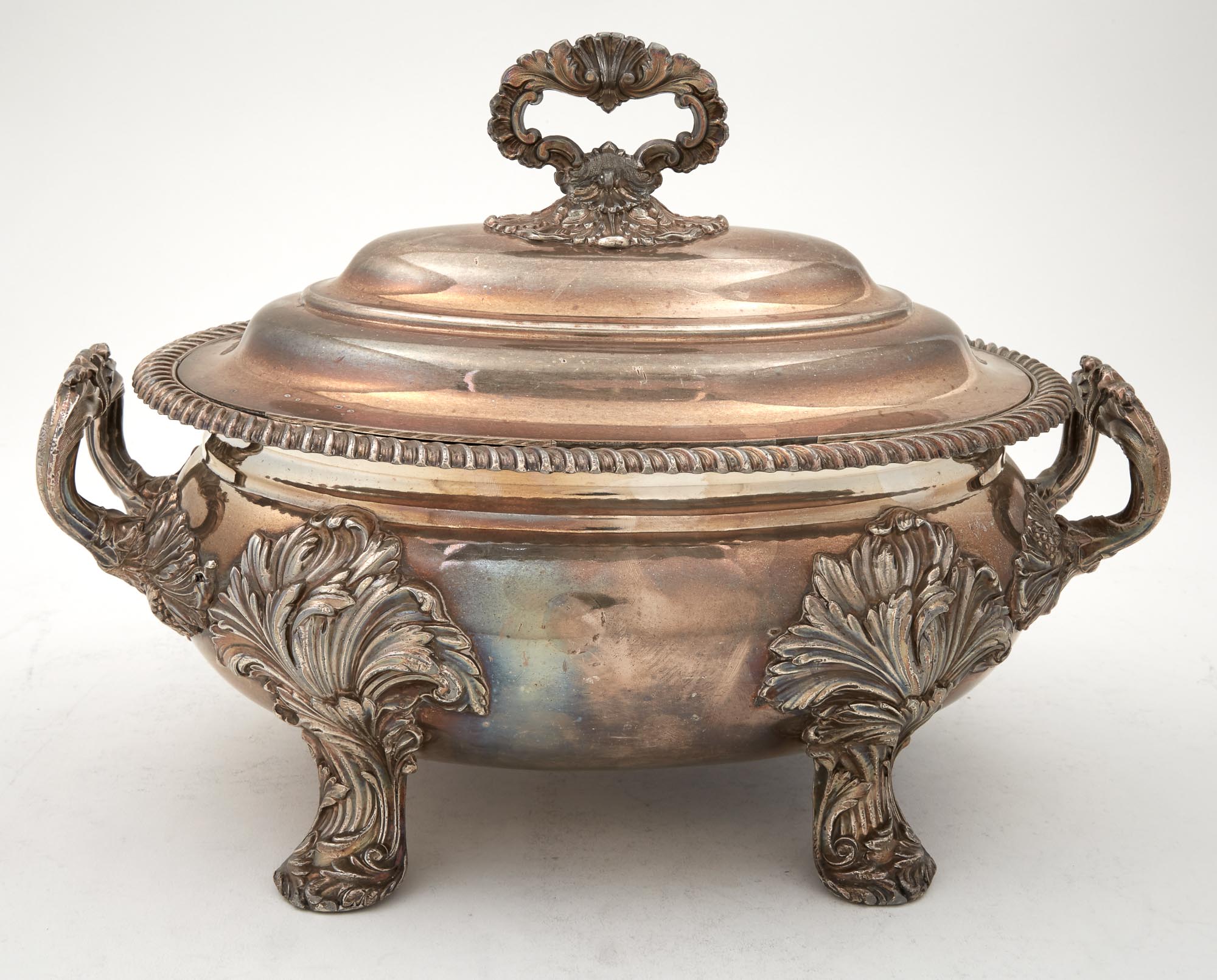 Lot image - Sheffield Plate Soup Tureen and Cover