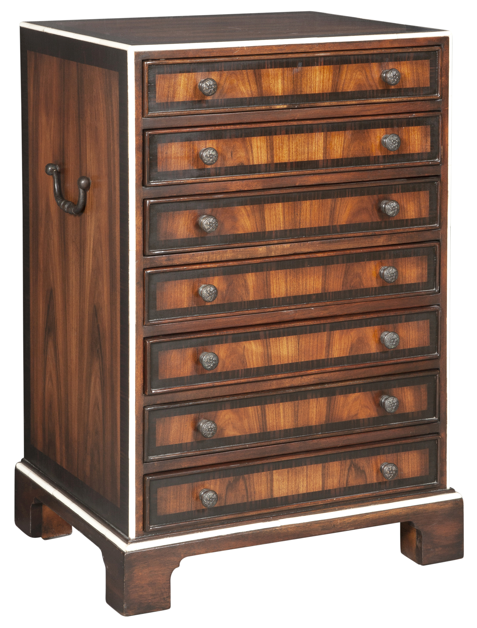 Lot image - Anglo-Indian Style Rosewood and Faux Bone Collectors Chest of Drawers