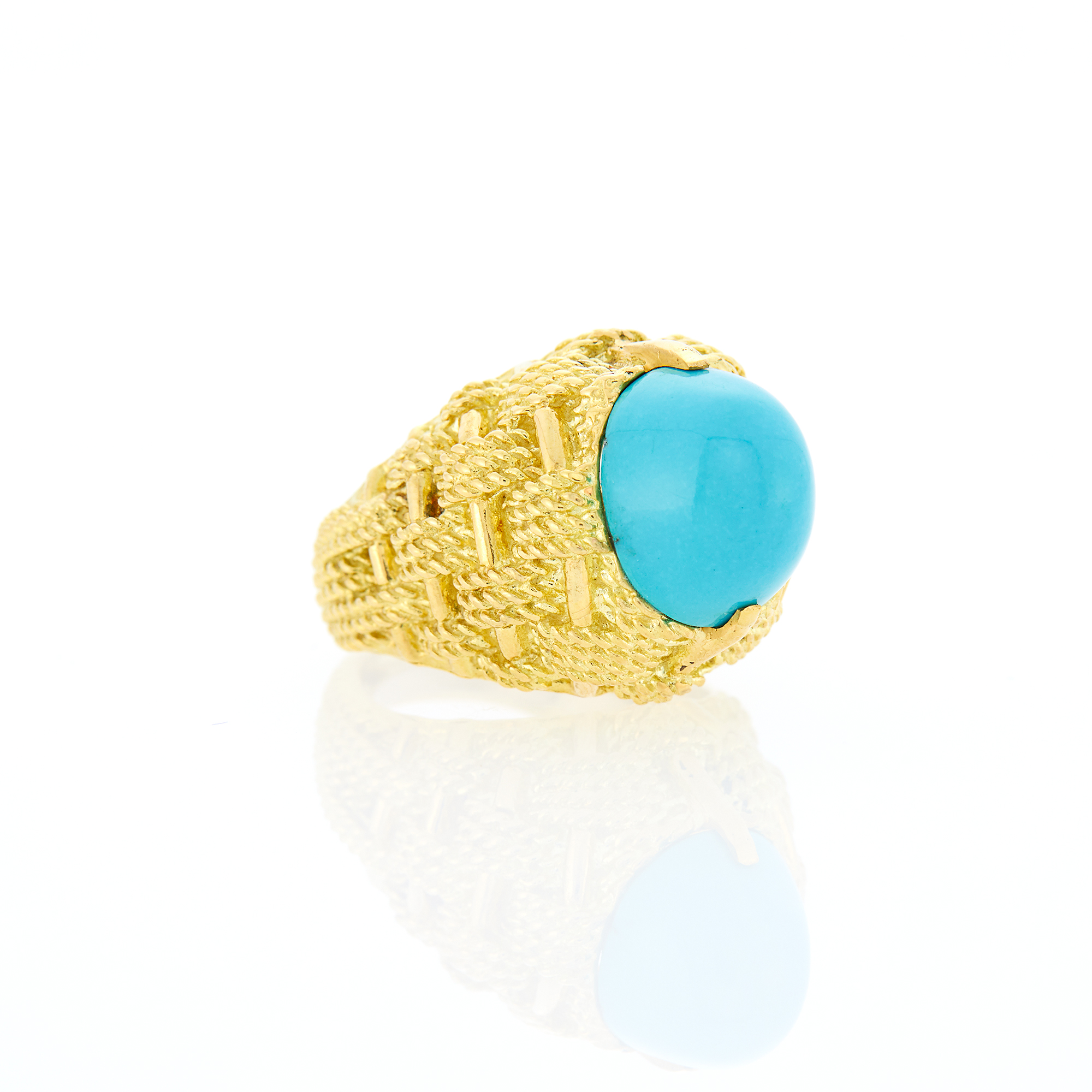 Lot image - Gold and Turquoise Dome Ring