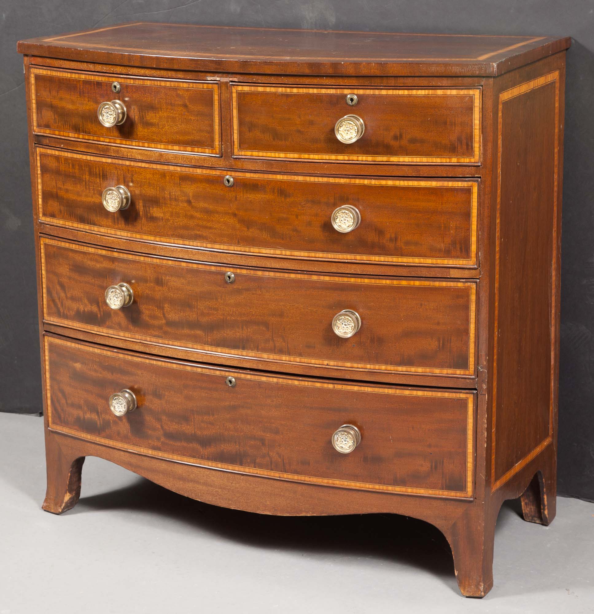 Lot image - George III Inlaid Mahogany Chest of Drawers