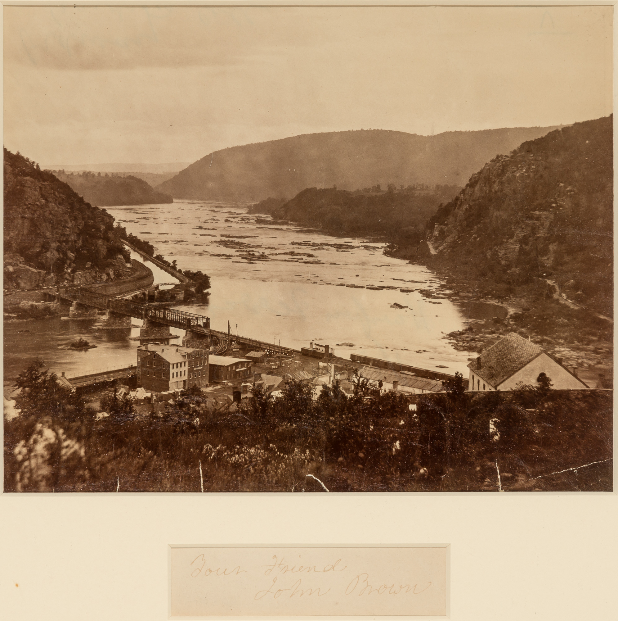 Lot image - GARDNER, ALEXANDER (1821-1882)  [Meeting of the Shenandoah and Potomac at Harpers Ferry],