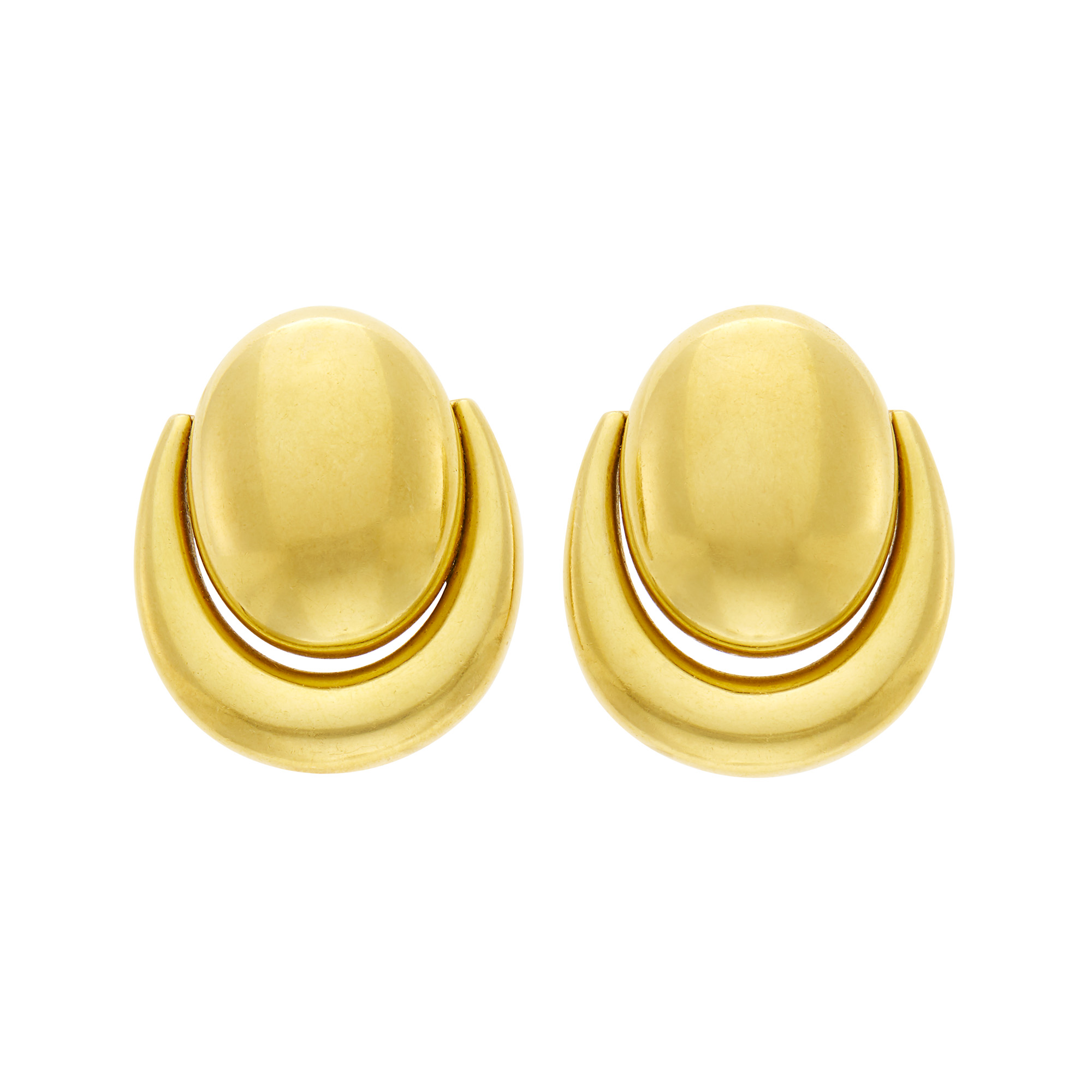Lot image - David Webb Pair of Gold Earclips