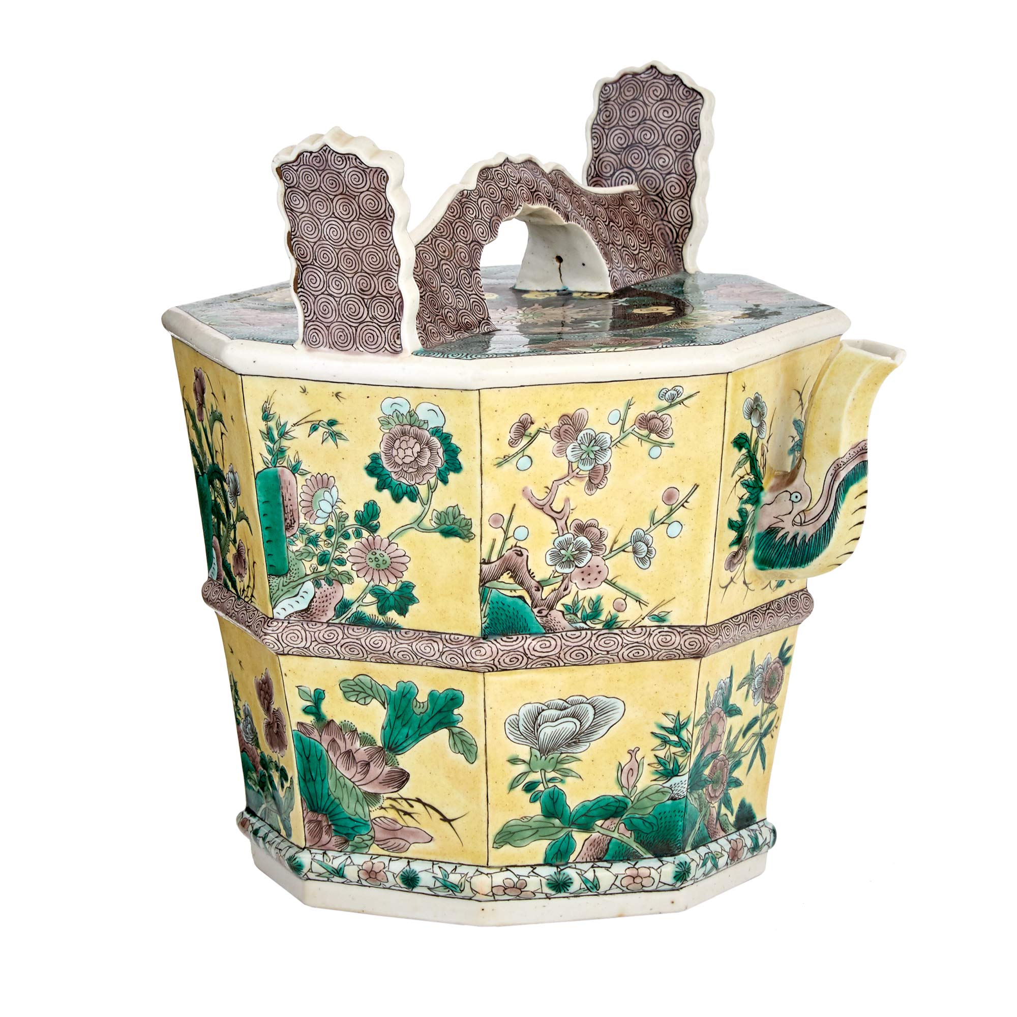 Lot image - Chinese Famille Verte Glazed Porcelain Bucket