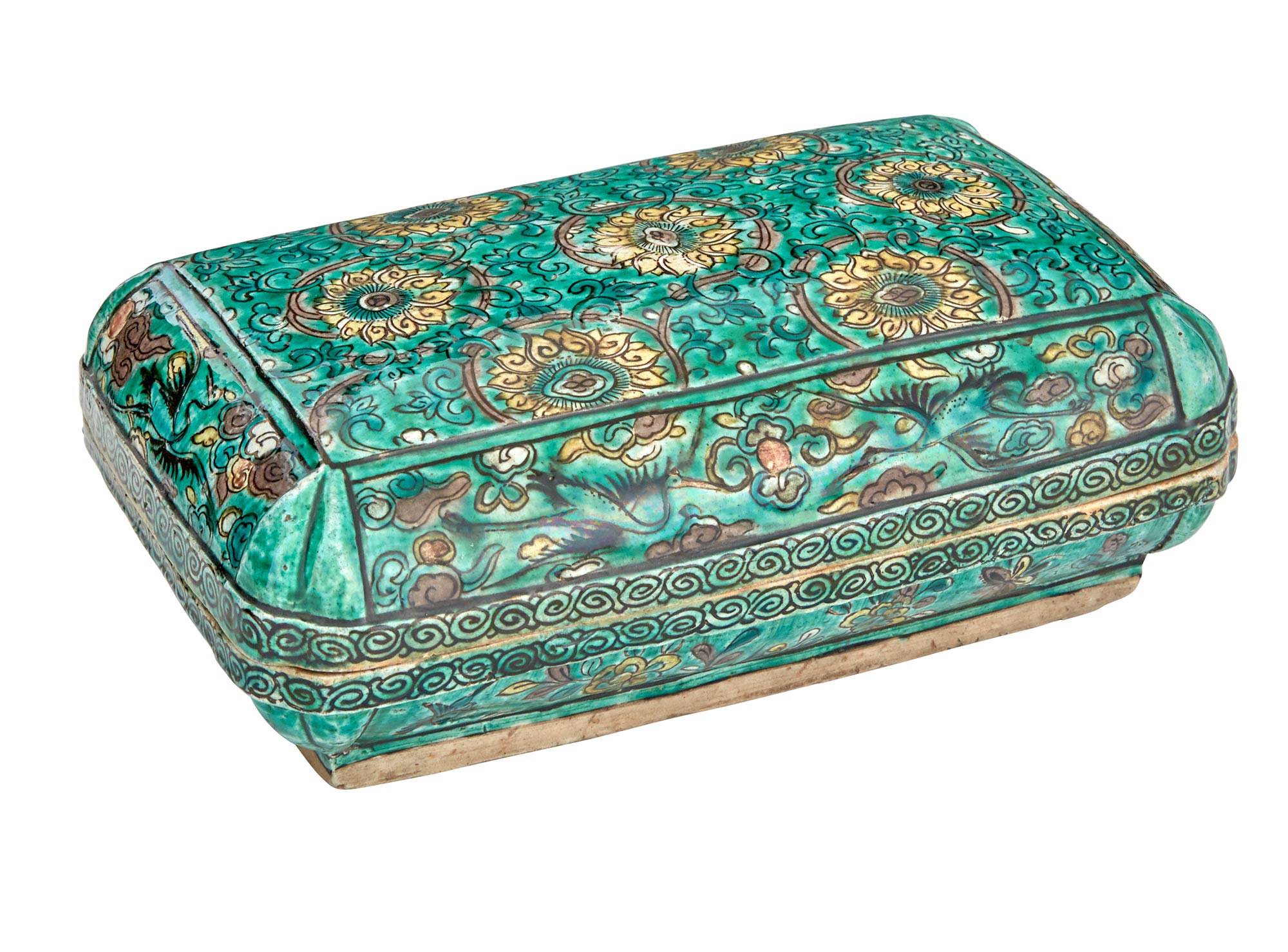 Lot image - Chinese Famille Verte Glazed Porcelain Box