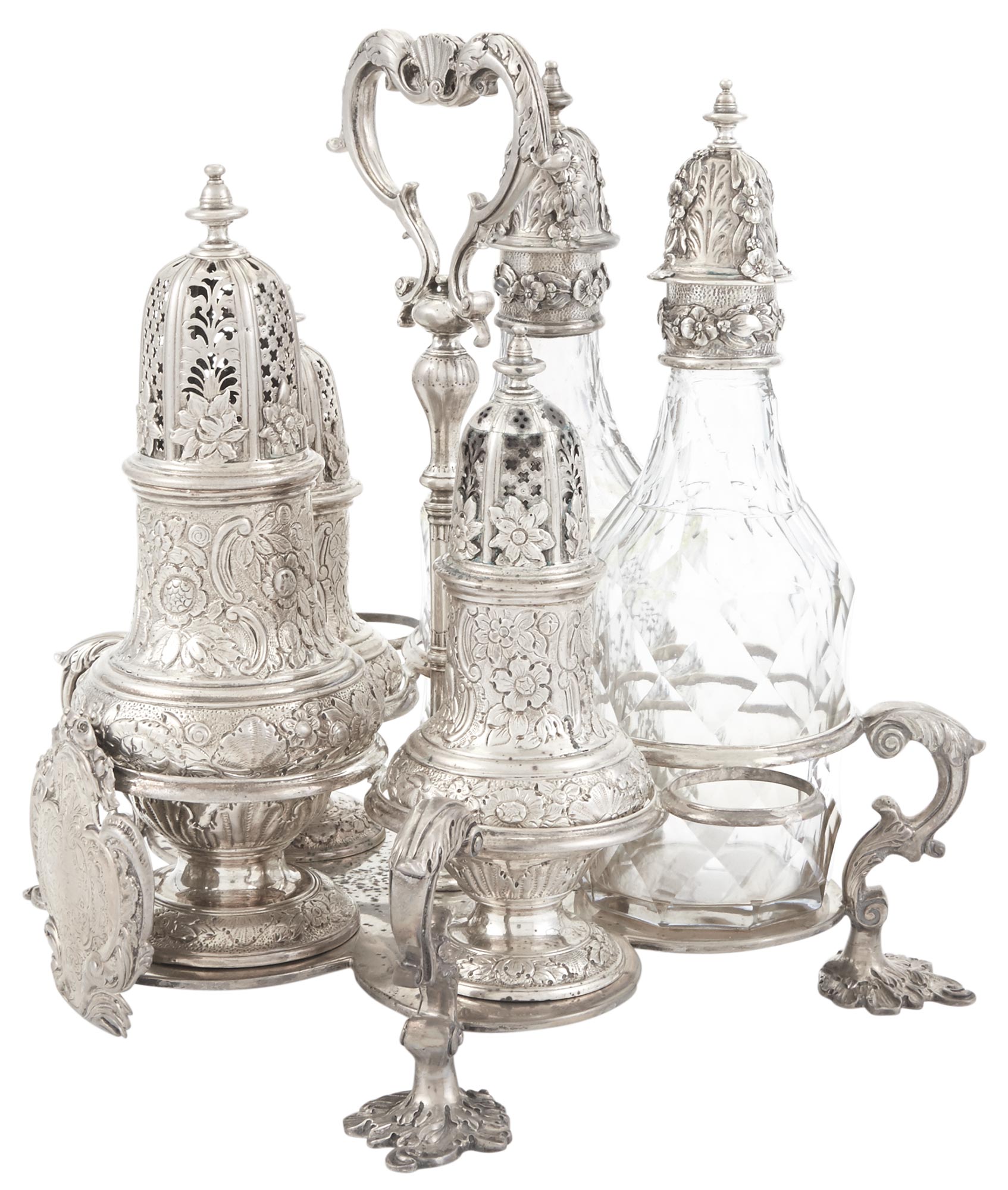 Lot image - George II Sterling Silver Cruet Frame