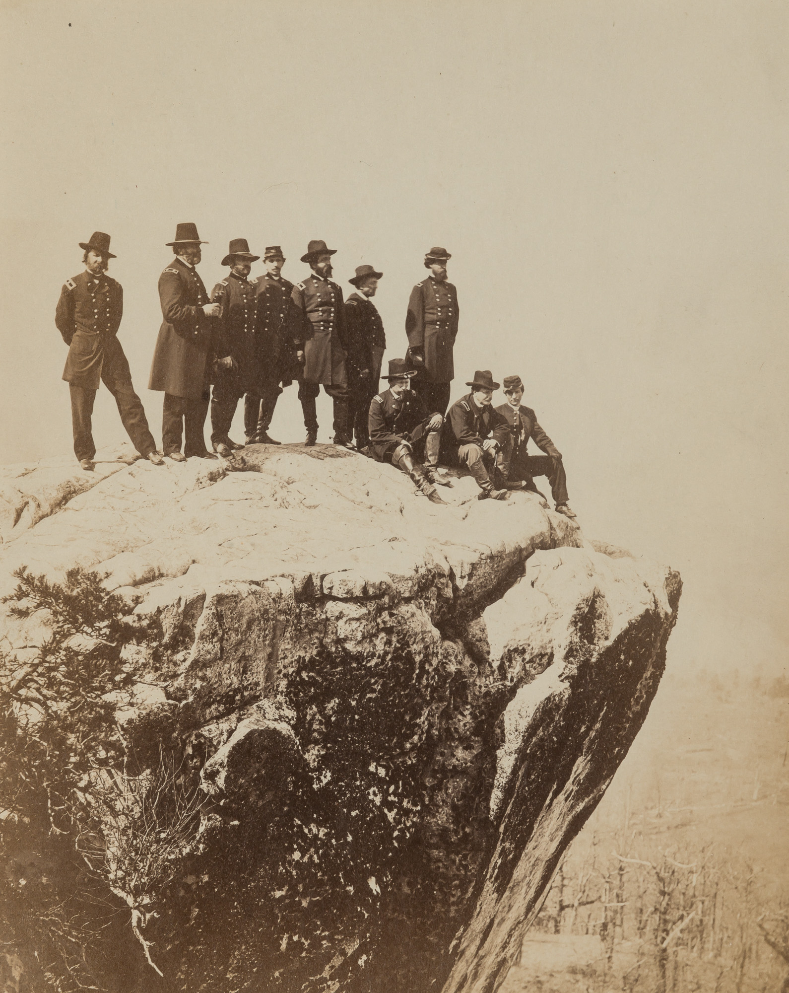 Lot image - [BARNARD, GEORGE] attrib. (1819-1902)  [General George H. Thomas and his Staff at Point Lookout,