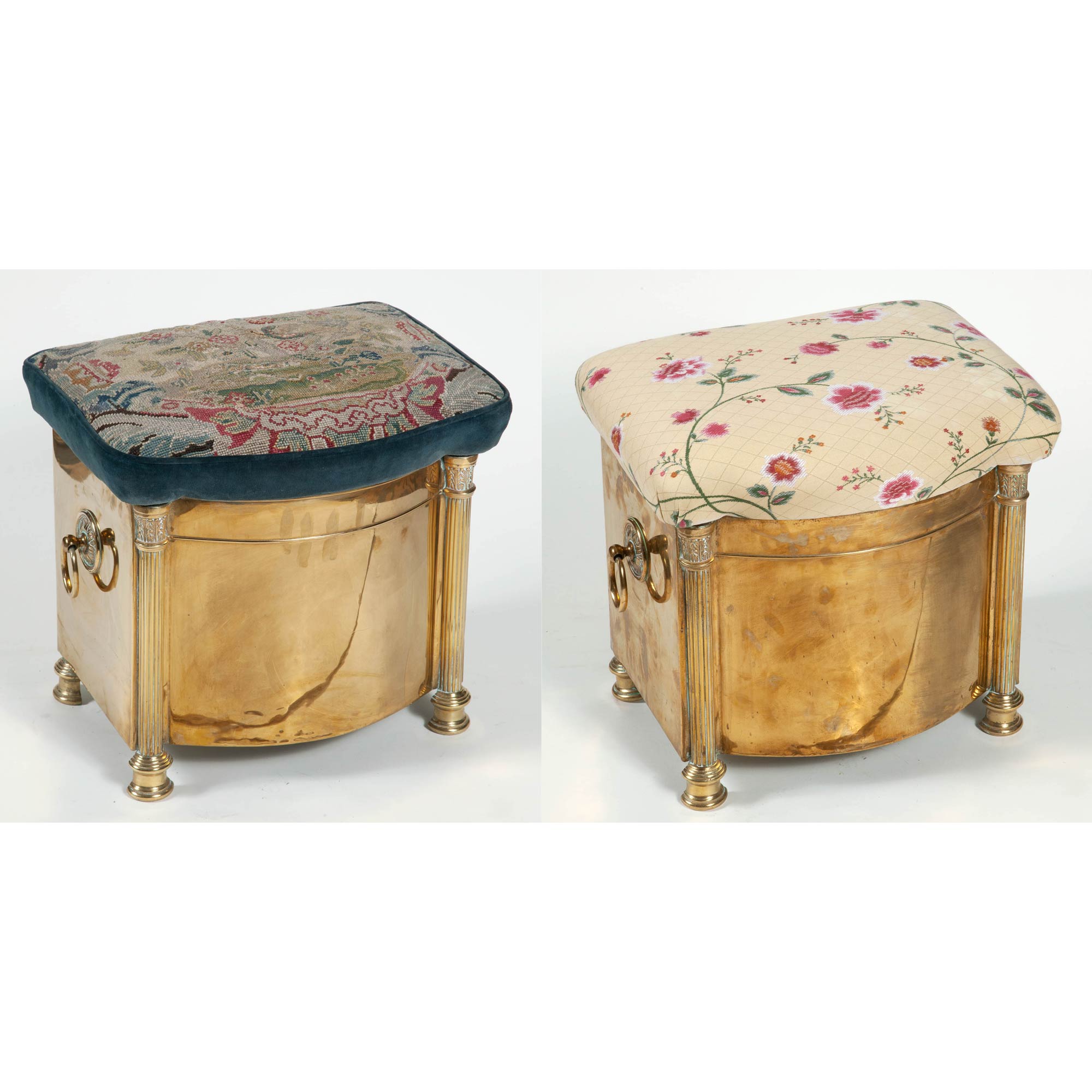 Lot image - Pair of English Brass Coal Bins