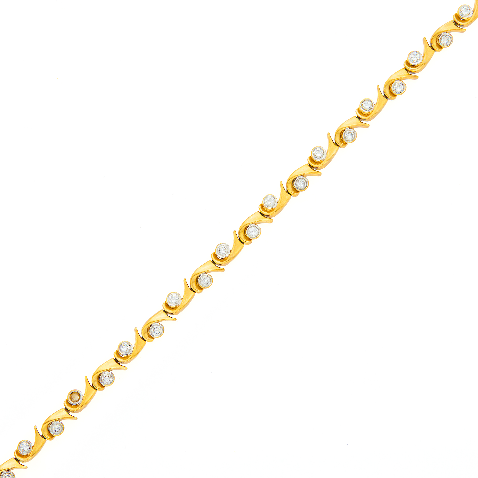 Lot image - Gold and Diamond Bracelet
