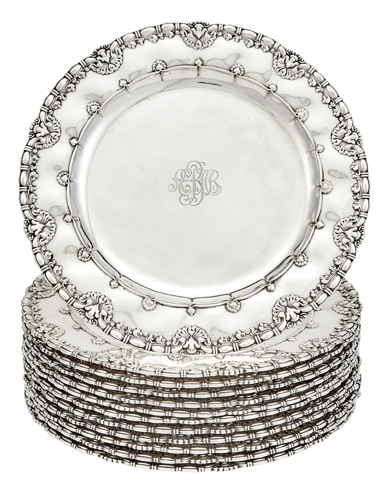 Lot image - Set of Twelve Tiffany & Co. Sterling Silver Dinner Plates