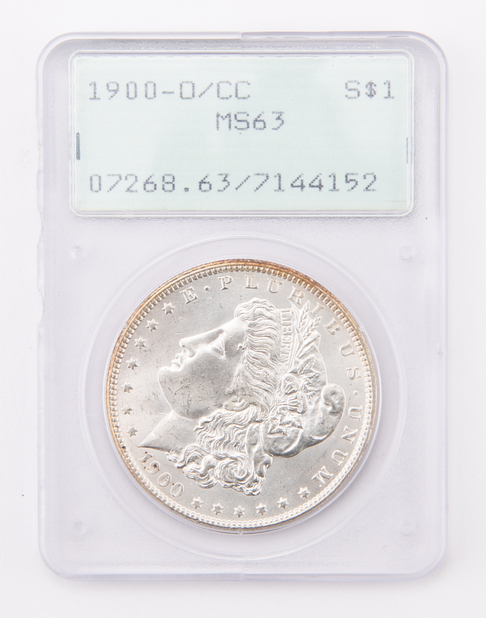 Lot image - United States 1900 O/CC Morgan Dollar PCGS MS63