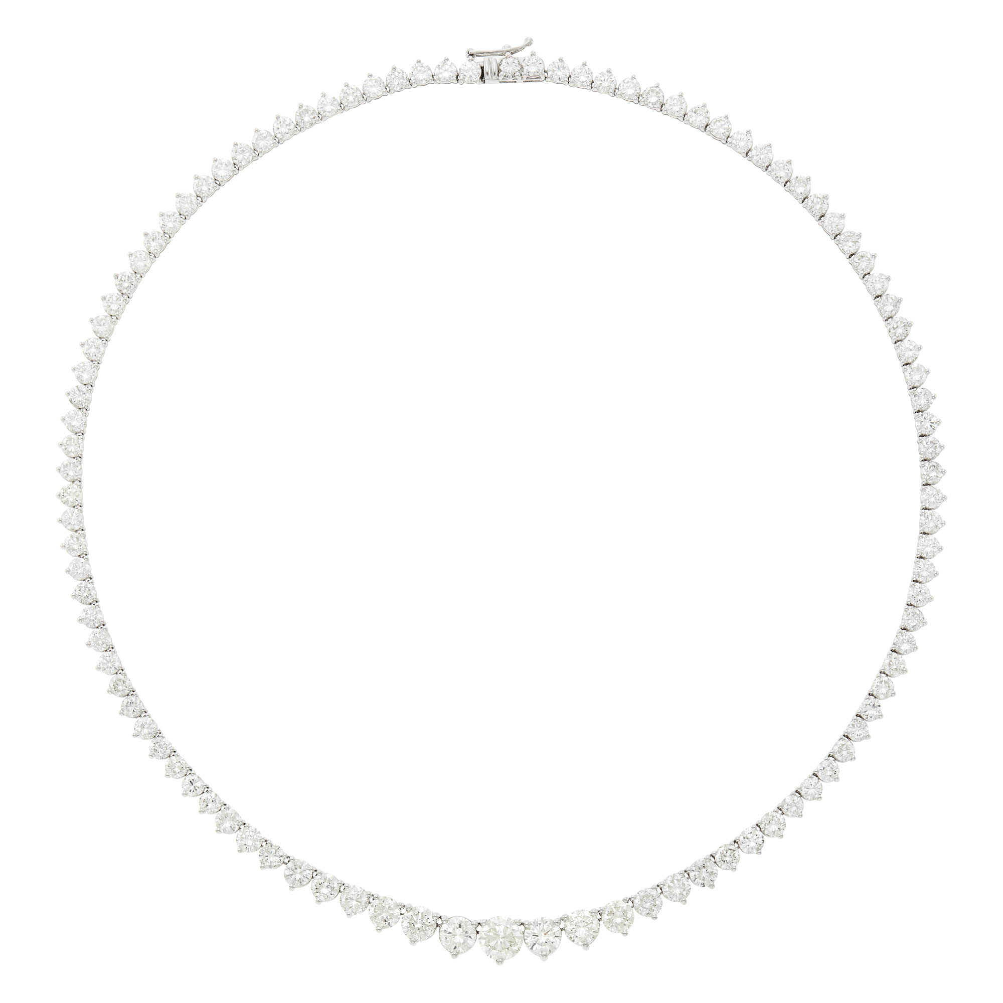 Lot image - White Gold and Diamond Necklace