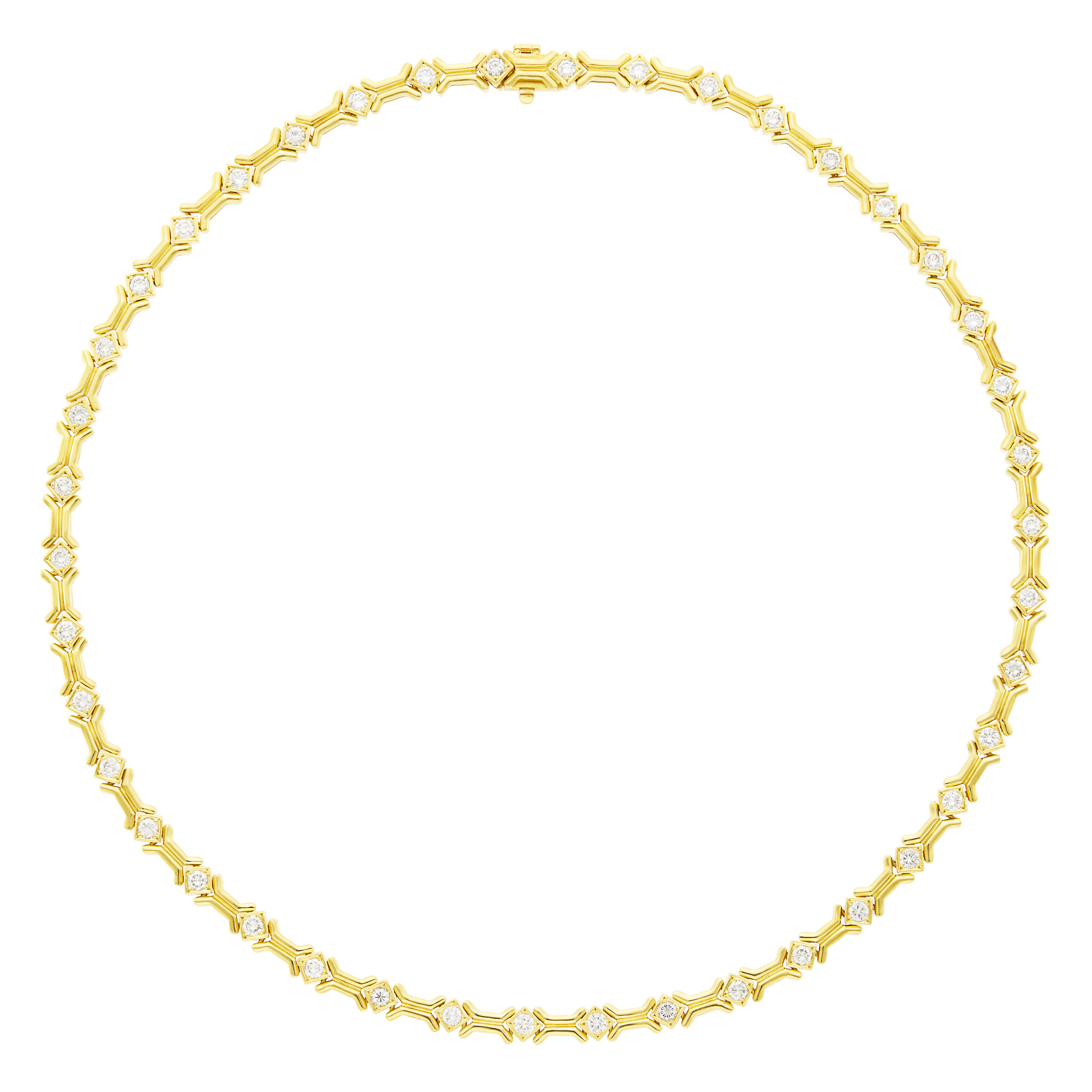 Lot image - Gold and Diamond Necklace