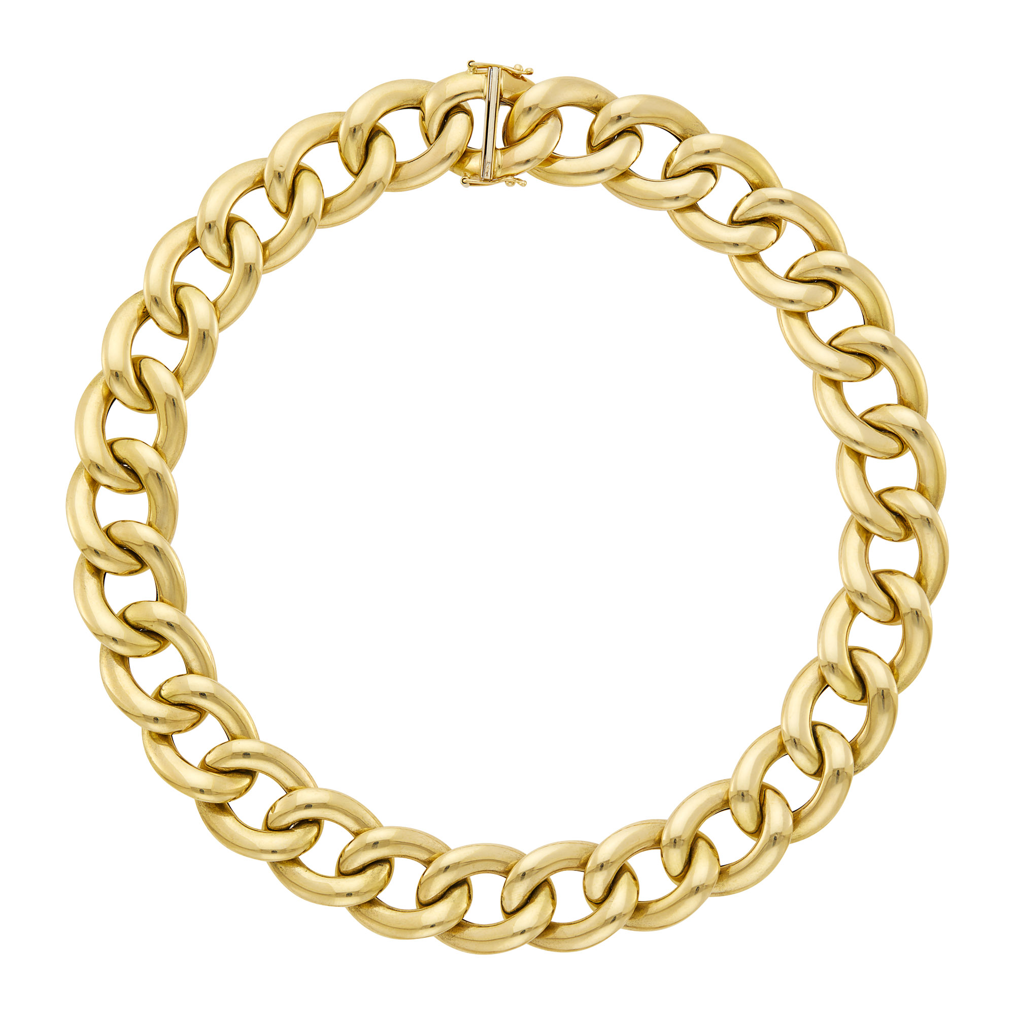 Lot image - Gold Oval Link Necklace
