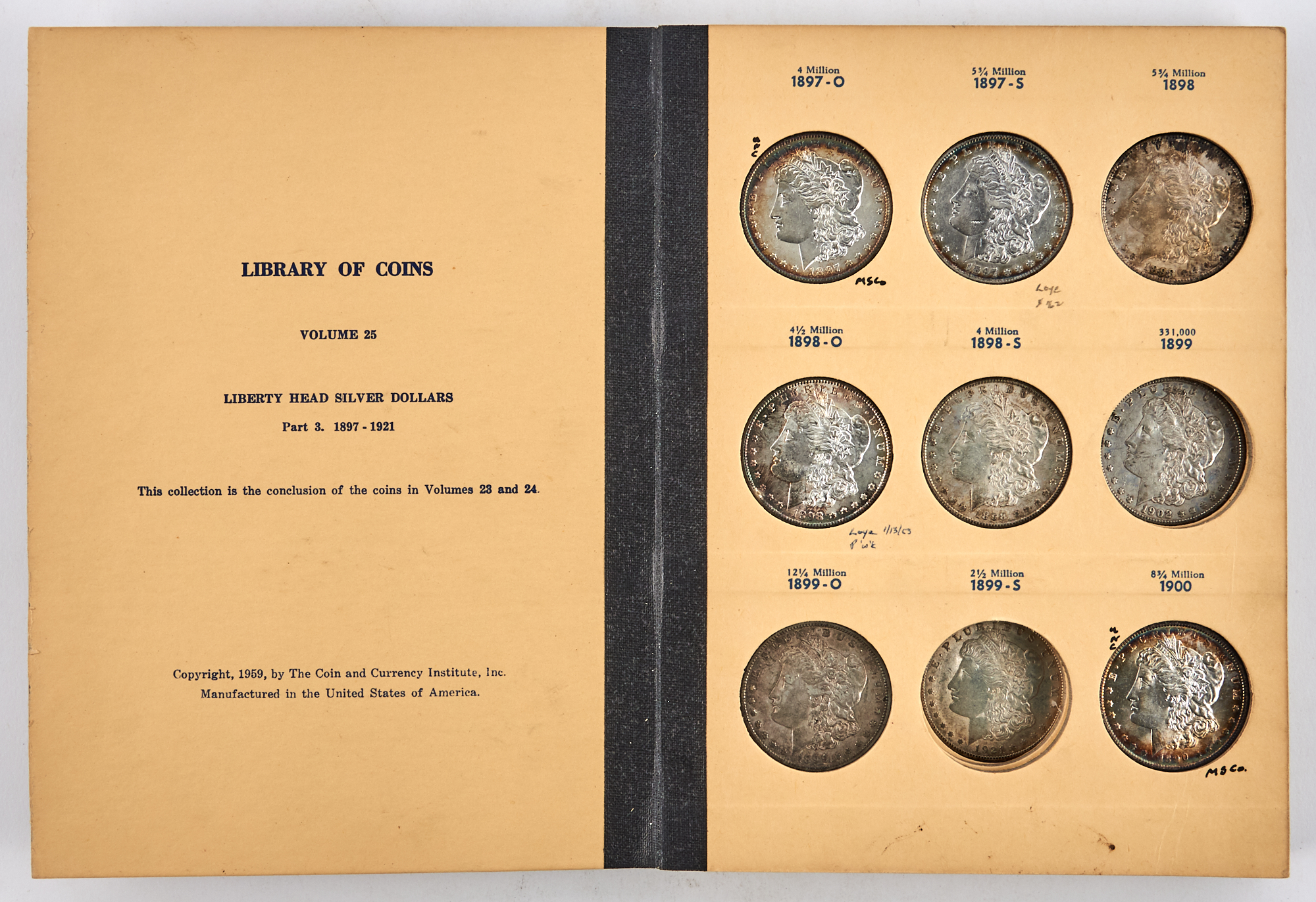 Lot image - Group of United States Coins in Brown Books