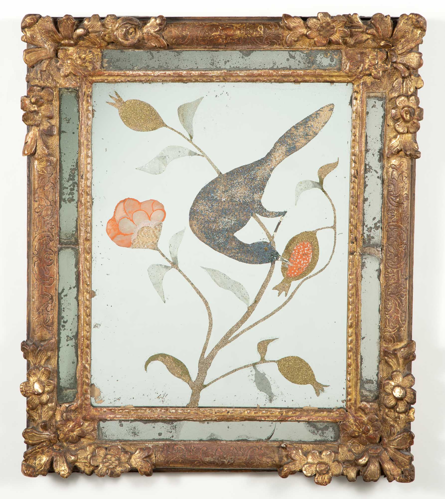 Lot image - Continental Reverse-Mirror Picture of a Bird