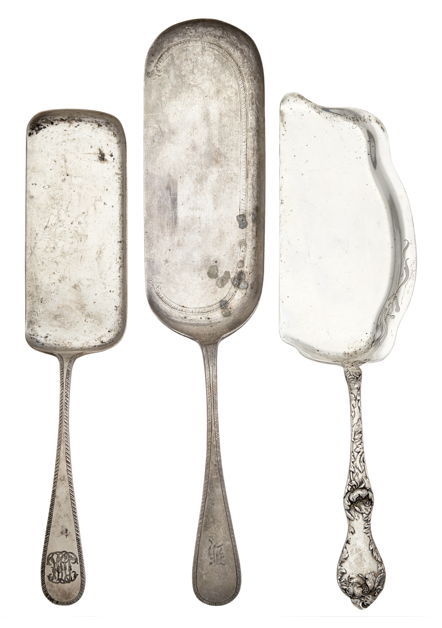 Lot image - Three Sterling Silver Dessert Slices