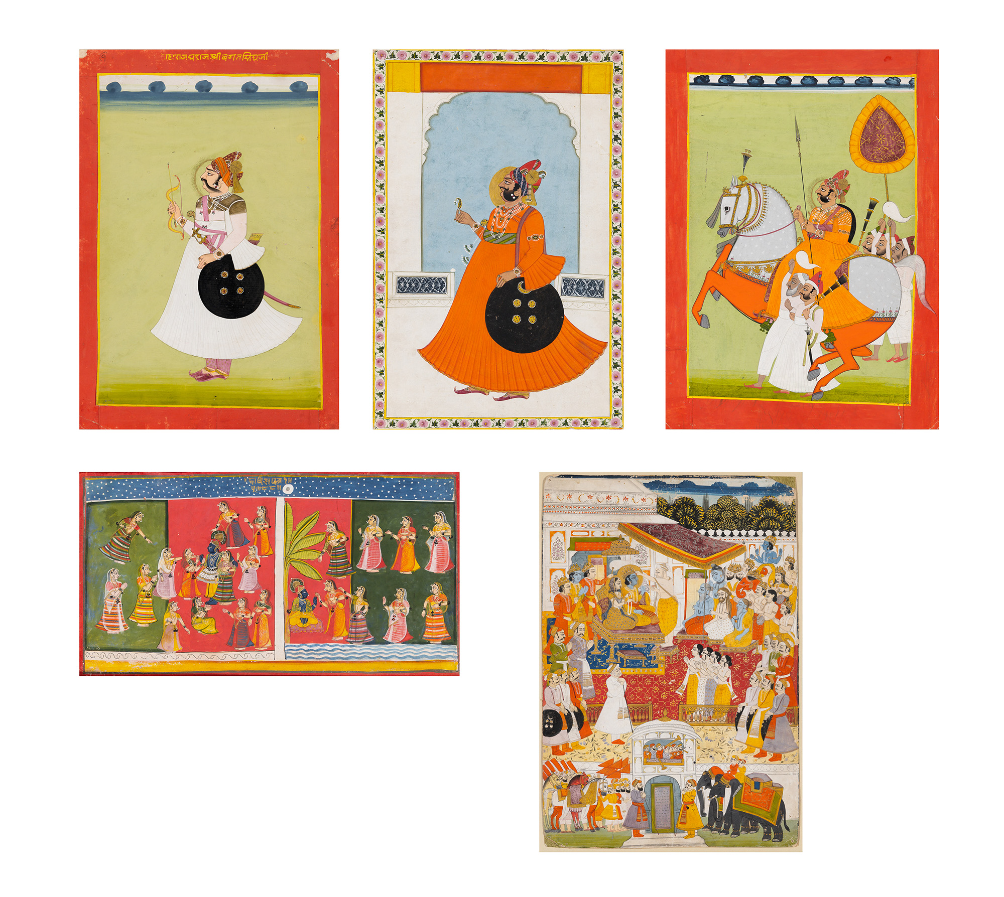 Lot image - Five Indian Painted Miniatures