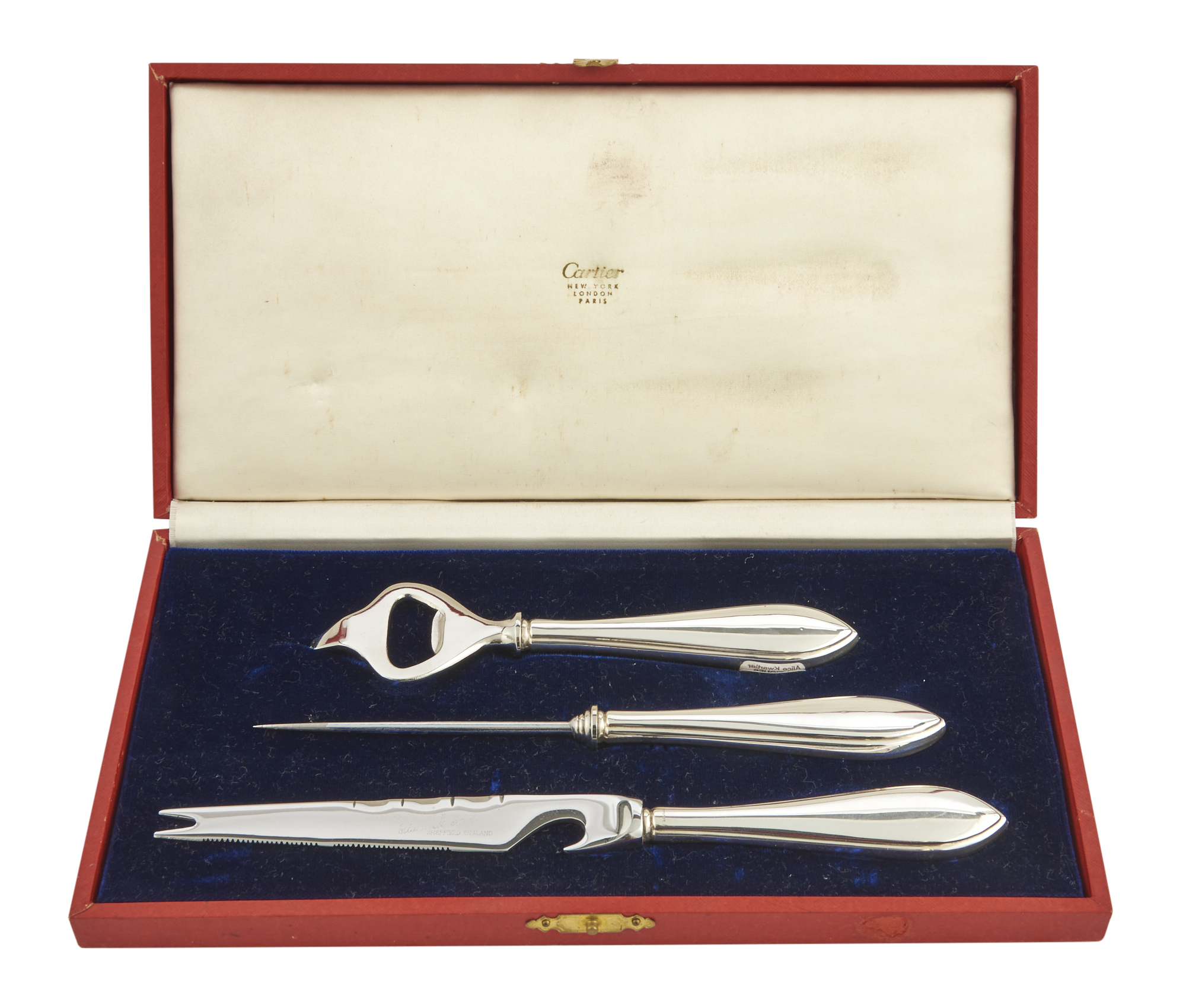 Lot image - Cased Cartier Sterling Silver Bar Set