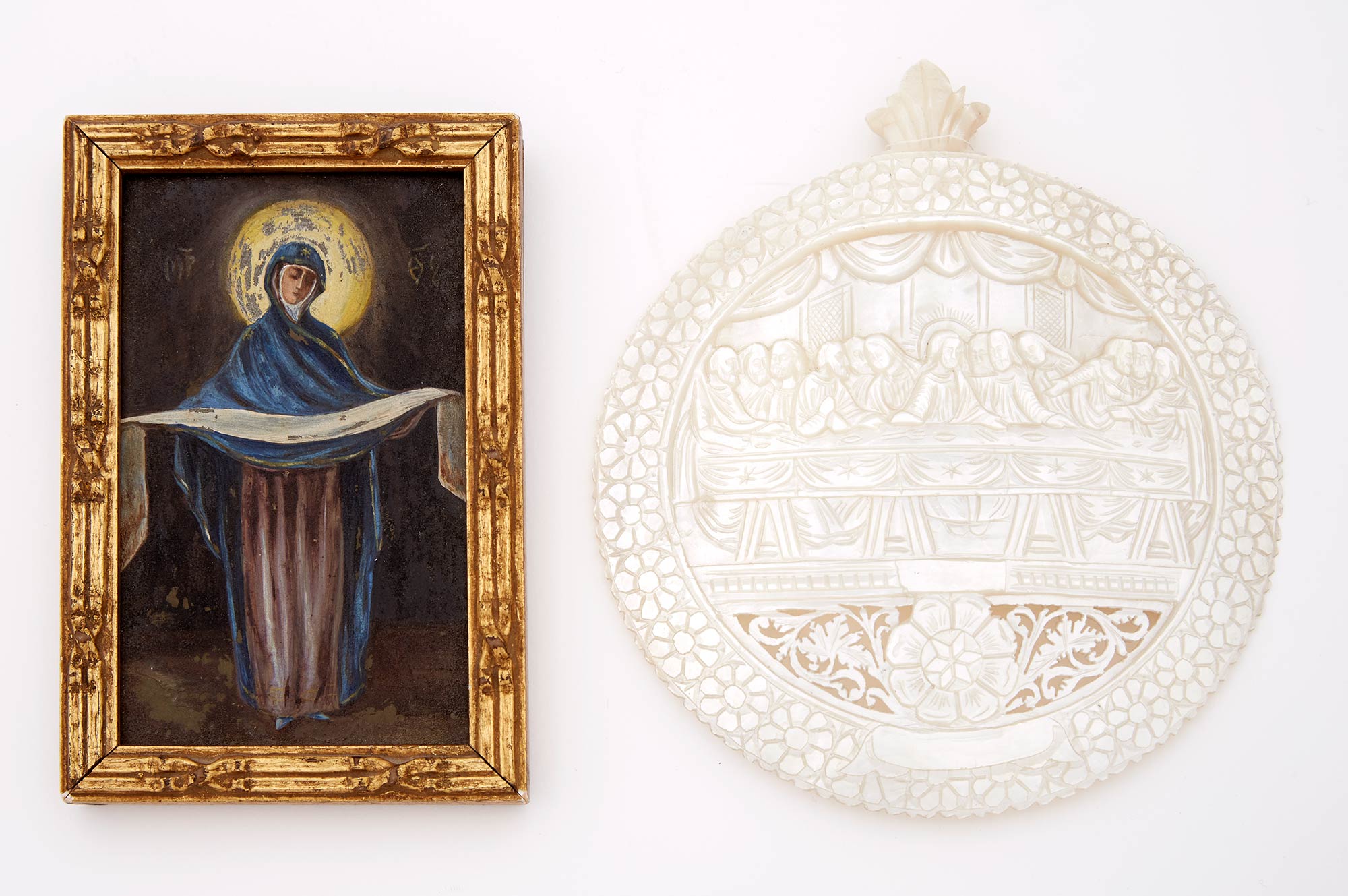 Lot image - Russian Gilt-Metal Icon of the Protection of the Mother of God [Pokrov]