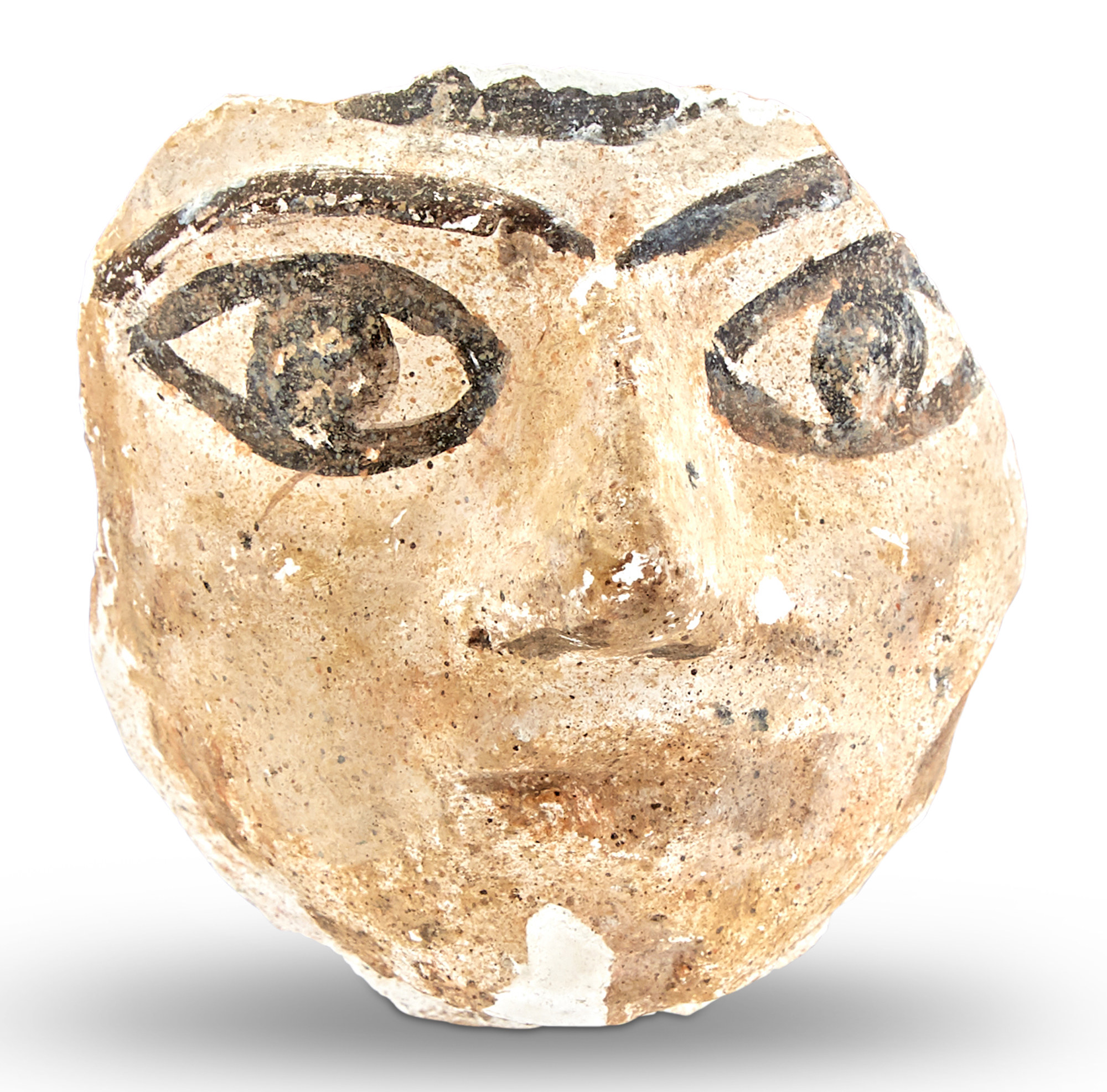 Lot image - Egyptian Painted Gesso and Wood Mummy Mask