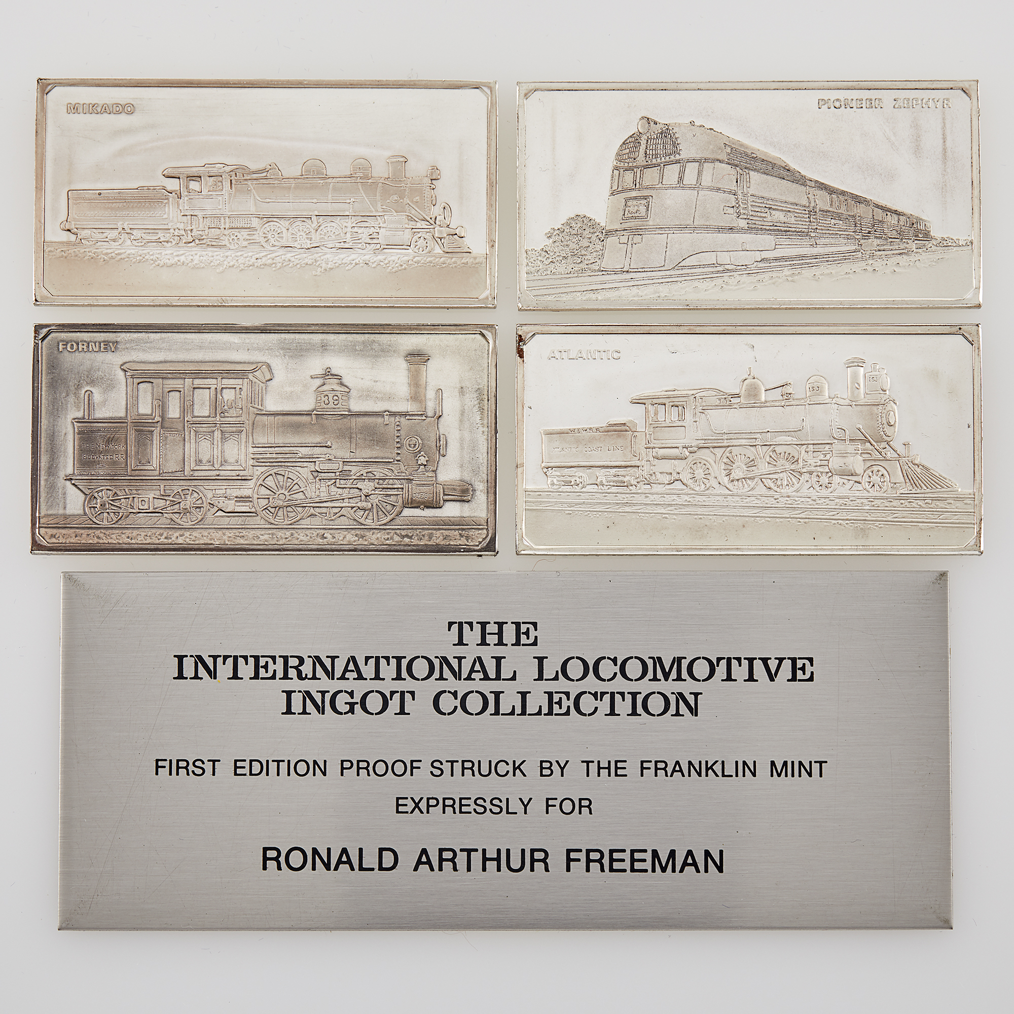 Lot image - Franklin Mint Locomotive Series Ingots