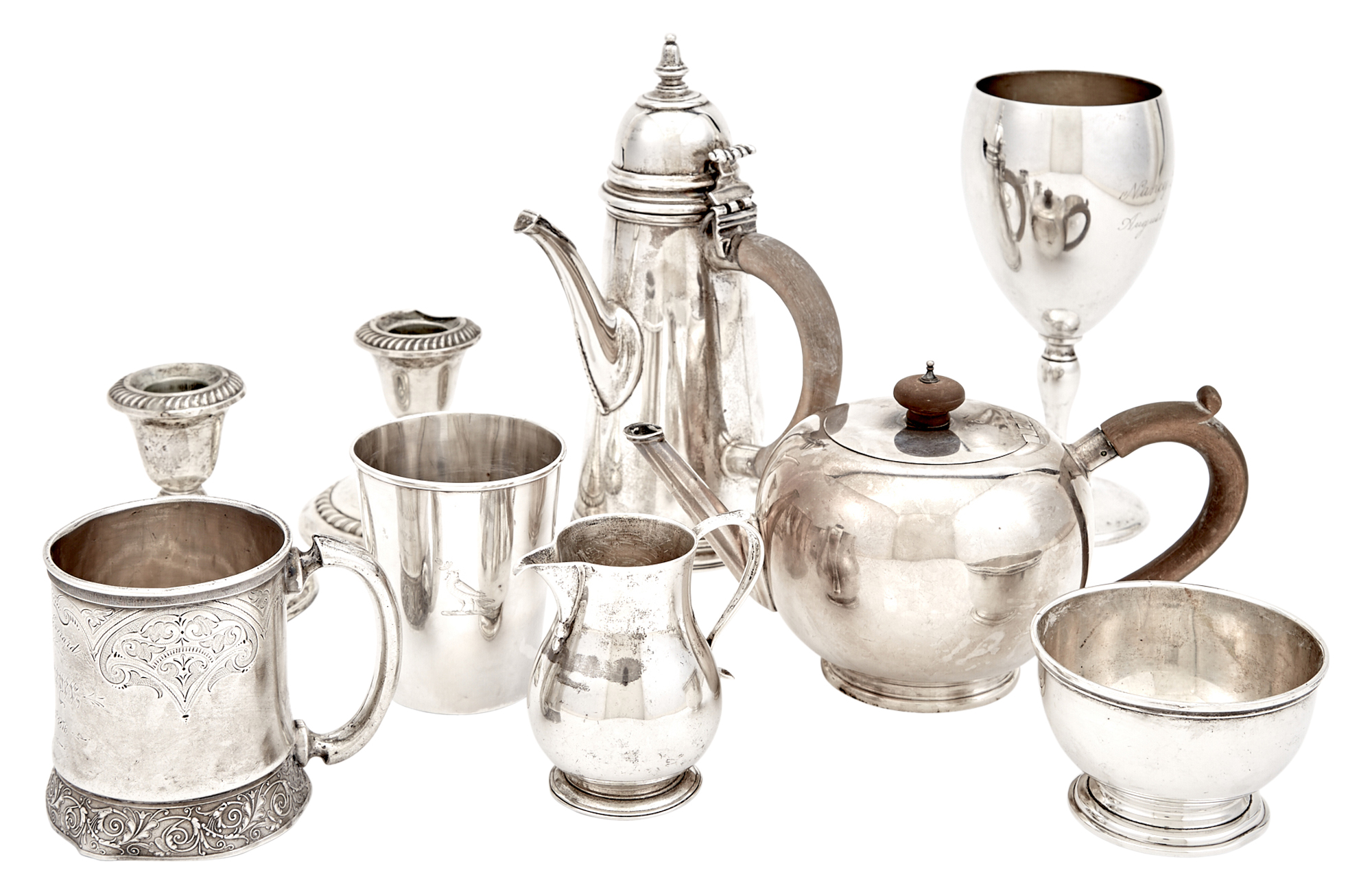 Lot image - Group of Sterling Silver Table Articles