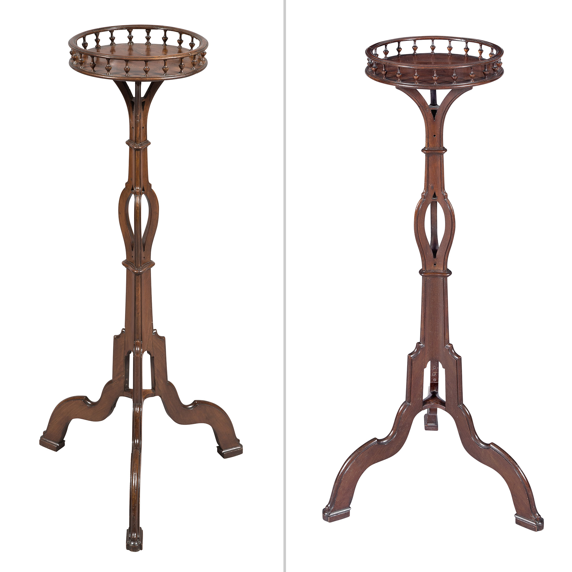 Lot image - Pair of George III Mahogany Torchères