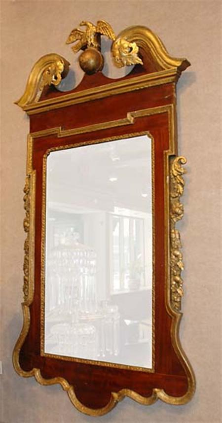 Lot image - Chippendale Parcel Gilt Mahogany Mirror
